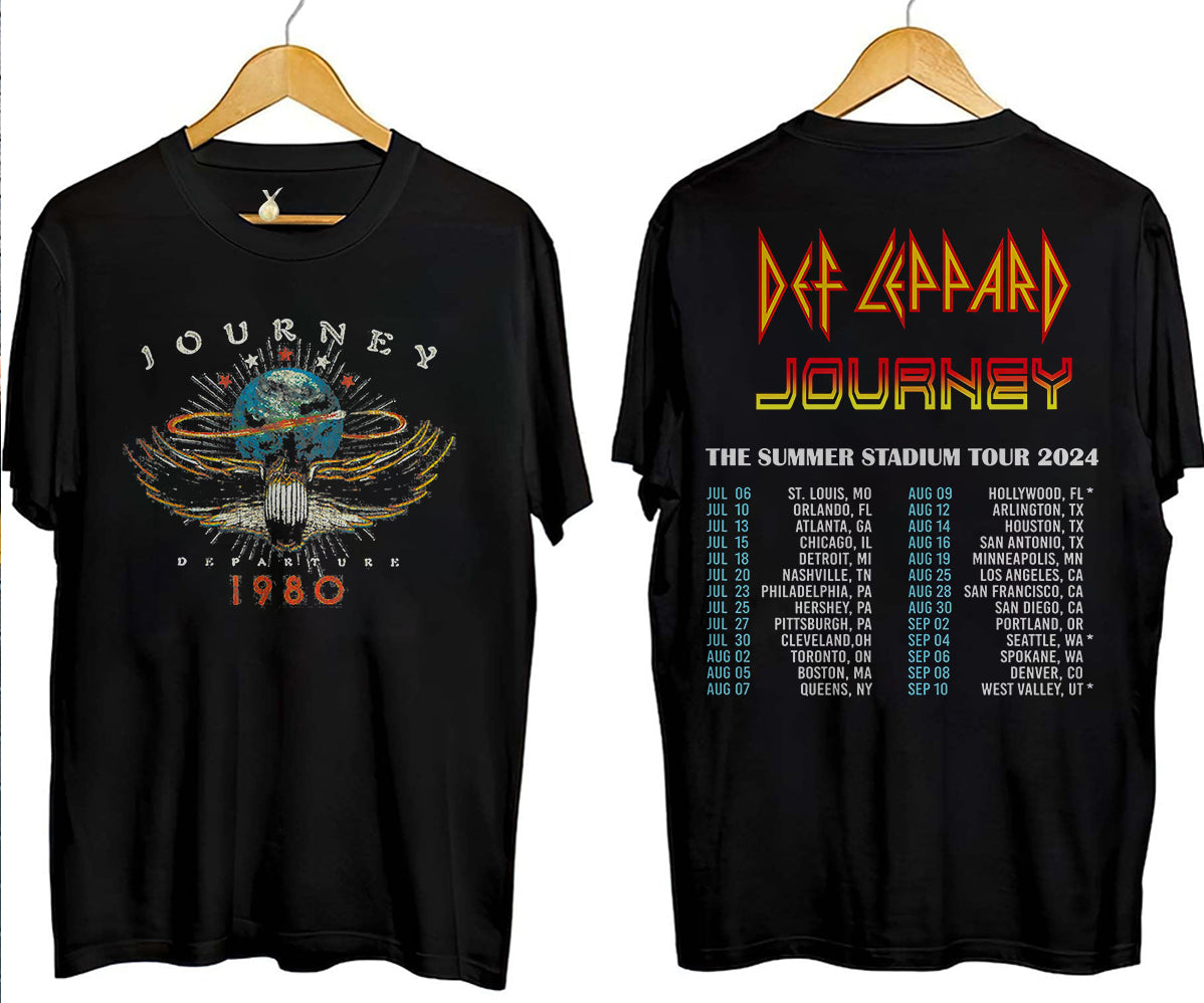 Def-Leppard And Journey Summer Stadium Tour 2024 Shirt, Journey Tour Shirt, Def Leppard Shirt, Rock Music V4, Def Leppard And Journey Fan Gift