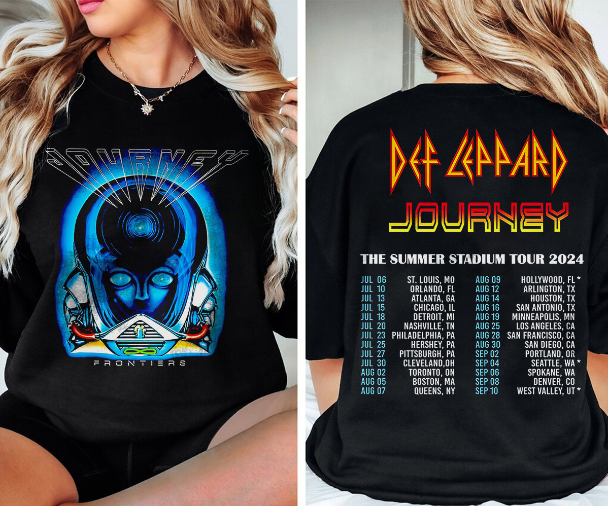 Def-Leppard And Journey Summer Stadium Tour 2024 Shirt, Journey Tour Shirt, Def Leppard Shirt, Rock Music V5, Def Leppard And Journey Fan Gift