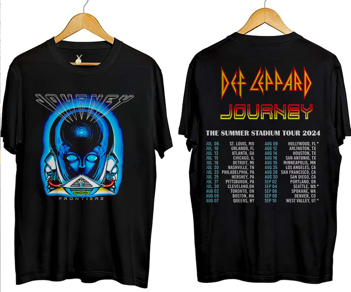 Def-Leppard And Journey Summer Stadium Tour 2024 Shirt, Journey Tour Shirt, Def Leppard Shirt, Rock Music V5, Def Leppard And Journey Fan Gift