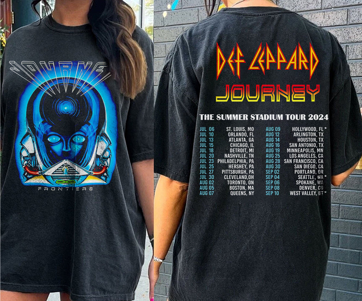 Def-Leppard And Journey Summer Stadium Tour 2024 Shirt, Journey Tour Shirt, Def Leppard Shirt, Rock Music V5, Def Leppard And Journey Fan Gift