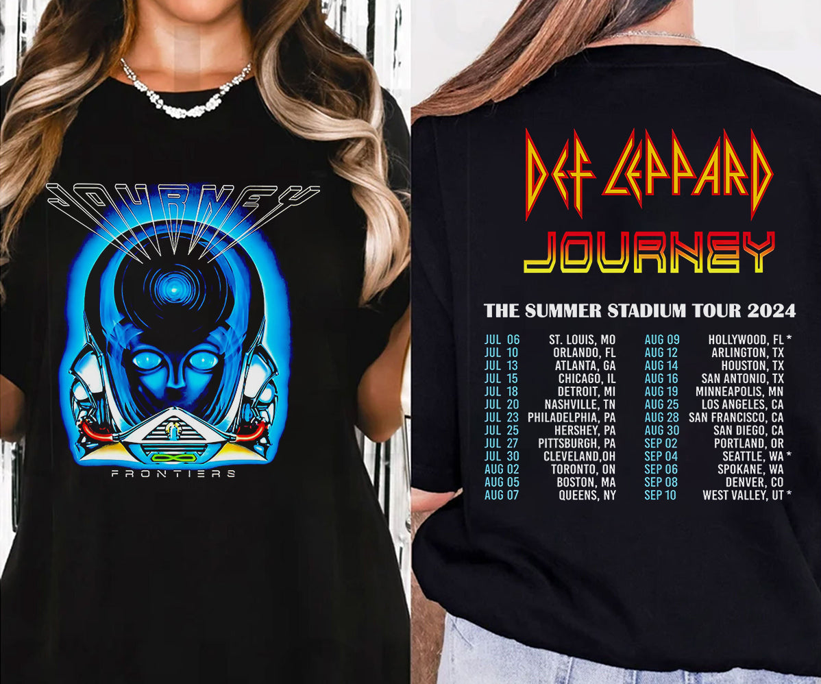 Def-Leppard And Journey Summer Stadium Tour 2024 Shirt, Journey Tour Shirt, Def Leppard Shirt, Rock Music V5, Def Leppard And Journey Fan Gift