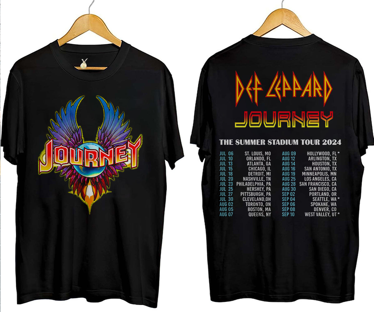 Def-Leppard And Journey Summer Stadium Tour 2024 Shirt, Journey Tour Shirt, Def Leppard Shirt, Rock Music V6, Def Leppard And Journey Fan Gift