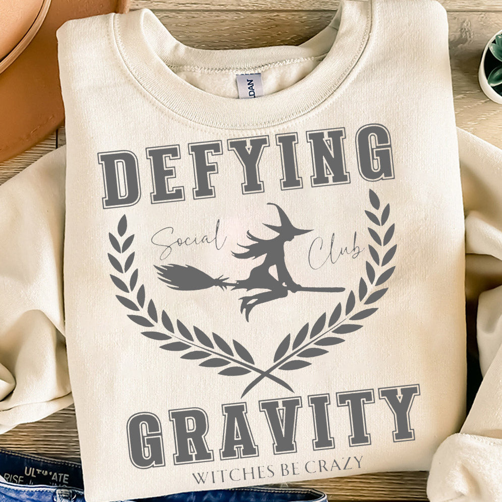 Defying Gravity Social Club Witches Be Crazy Unisex Heavy Blend Sweatshirt, Wicked Inspired Shirt, Broadway Lover Gift