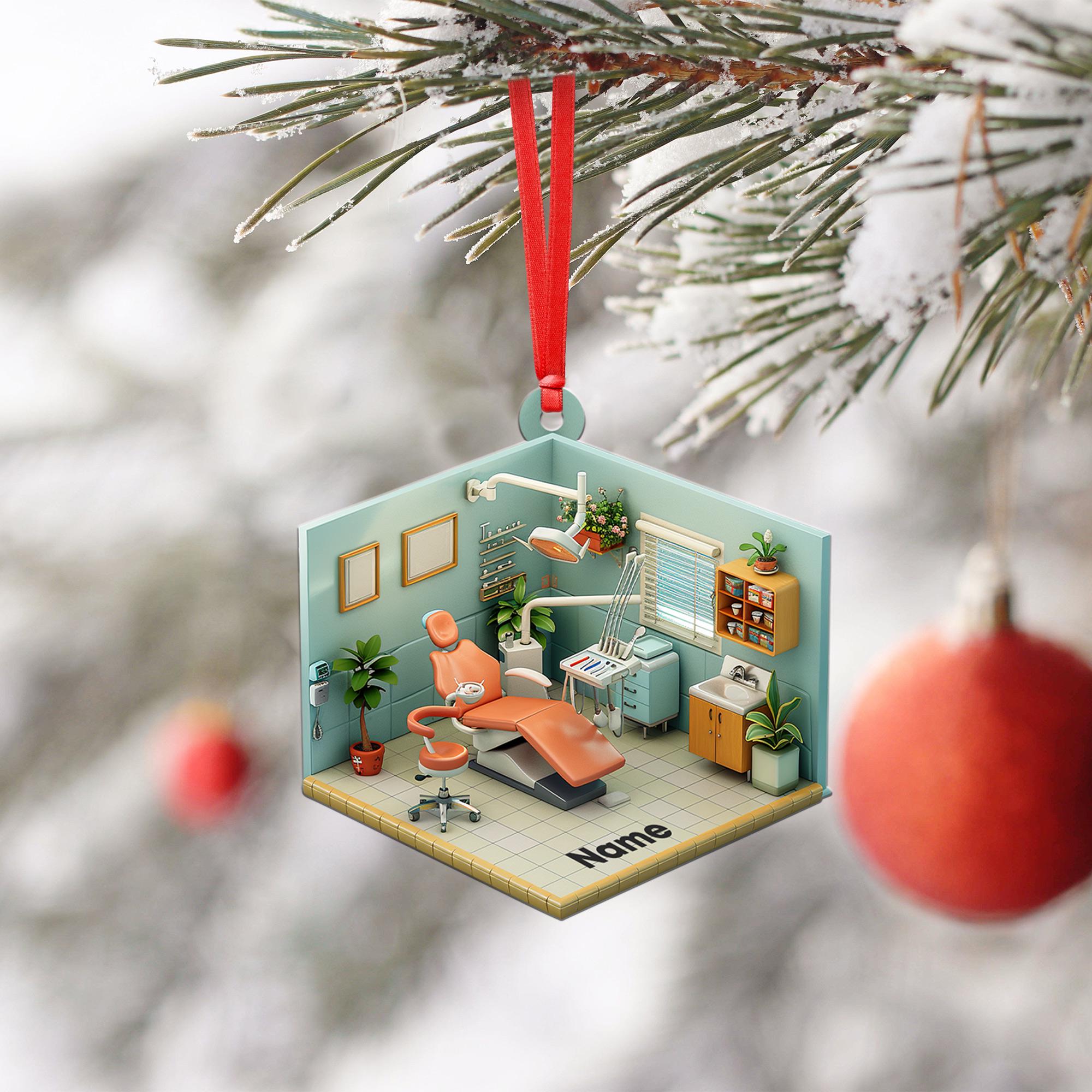 Dental Clinic Christmas Ornament, Dentist Gift, Dental Office, Dental Clinic Car Ornament, Dental Hygienist Gift Christmas Gift HAOR0611