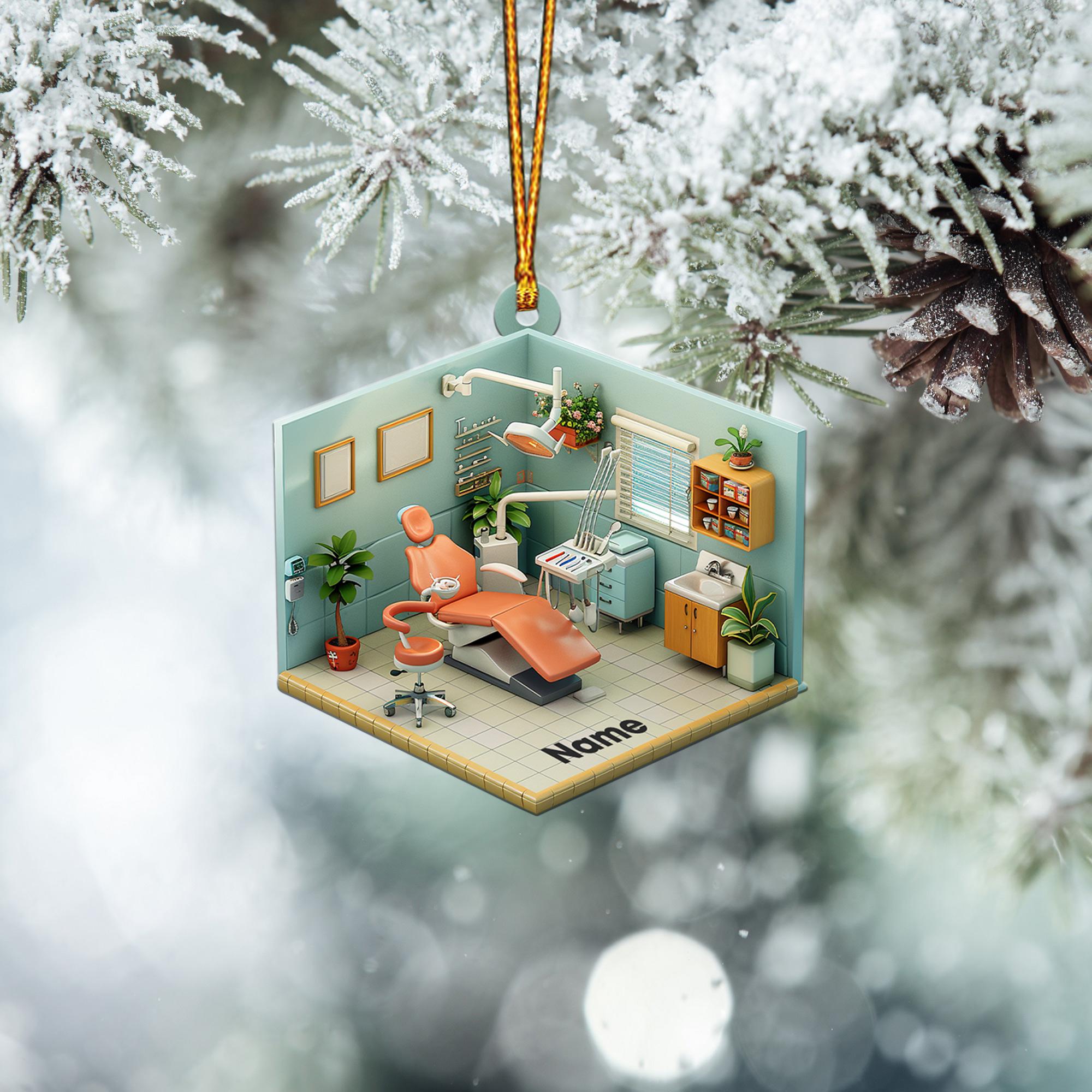 Dental Clinic Christmas Ornament, Dentist Gift, Dental Office, Dental Clinic Car Ornament, Dental Hygienist Gift Christmas Gift HAOR0611