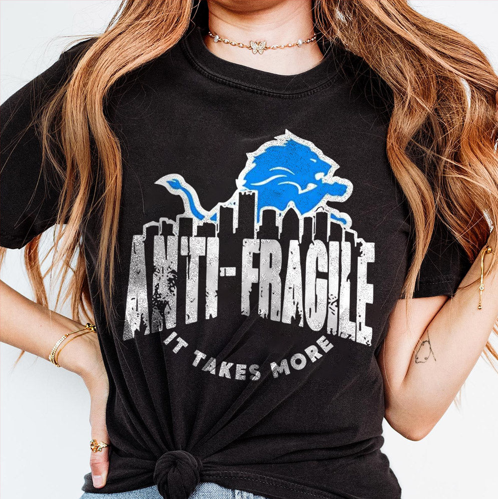 Detroit Lions anti Fragile it takes more shirt, Retro Distressed Crewneck T-Shirt, Game Day Hoodie & Shirt Gift for Fans