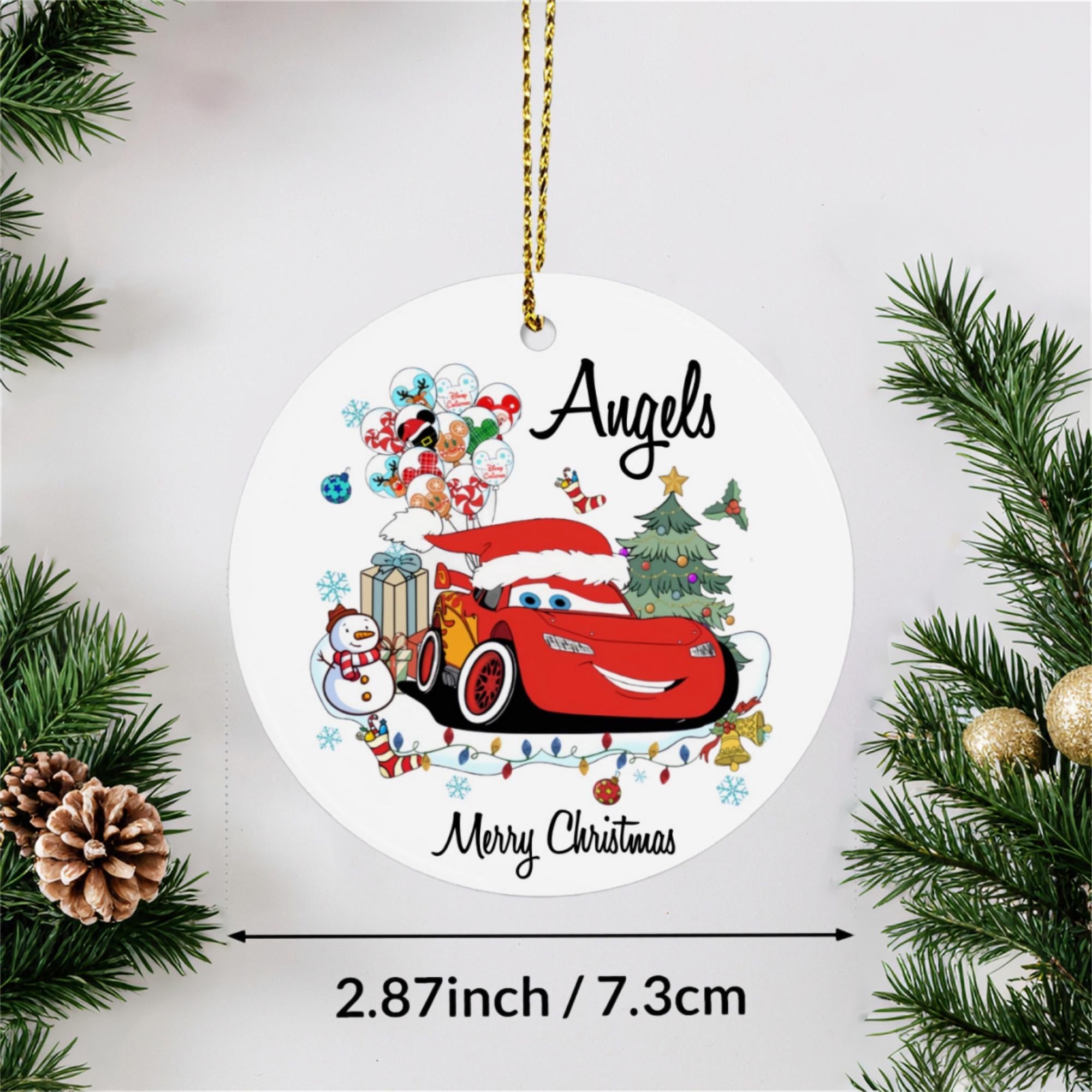 Disney Cars Christmas Decorations, , Lightning McQueen Decorations, Personalized Christmas Tree Hanging, Custom Name Gifts, Kids Christmas ORH2510