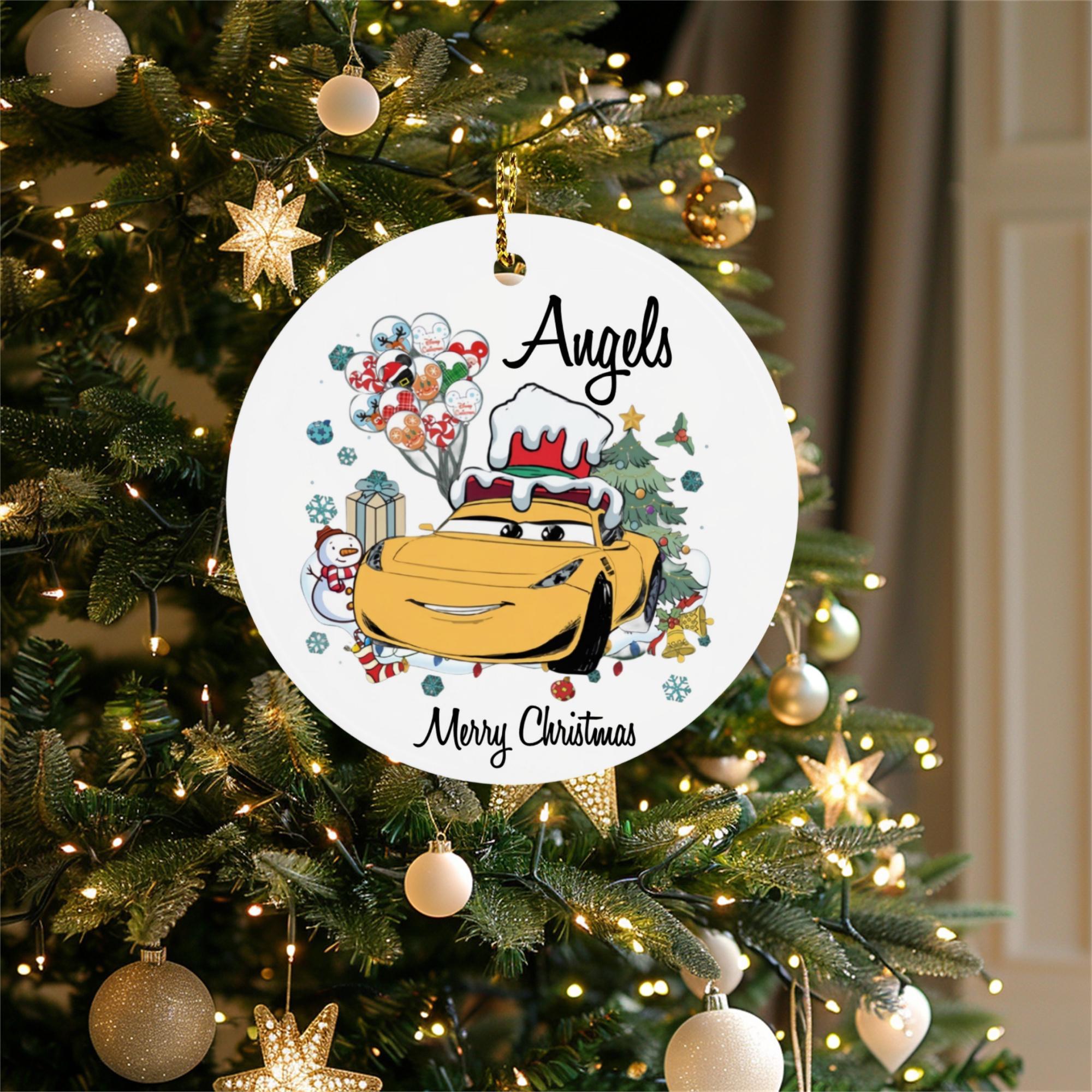 Disney Cars Christmas Decorations, , Lightning McQueen Decorations, Personalized Christmas Tree Hanging, Custom Name Gifts, Kids Christmas ORH2510