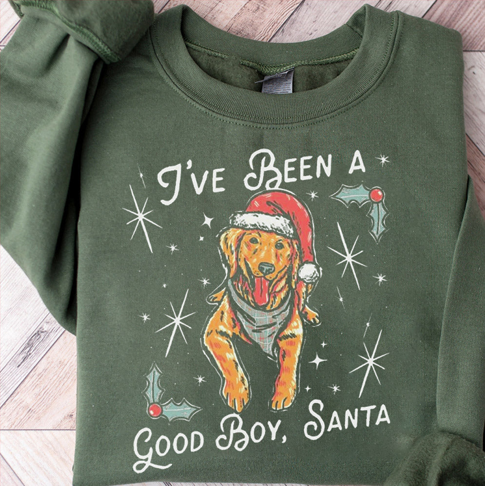 Dog I?ve Been A Good Boy Santa Ugly Sweater Christmas 2024 t-shirt, Sweatshirt, Hoodie And Tank Top