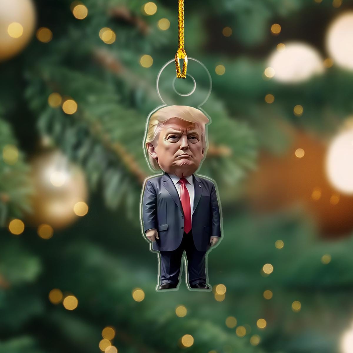 Donald Trump 2024 2D Printed Ornament, Christmas Tree Decor, Funny Trump Ornament, Santa Trump Christmas Ornament, Xmas Gift ORNO5