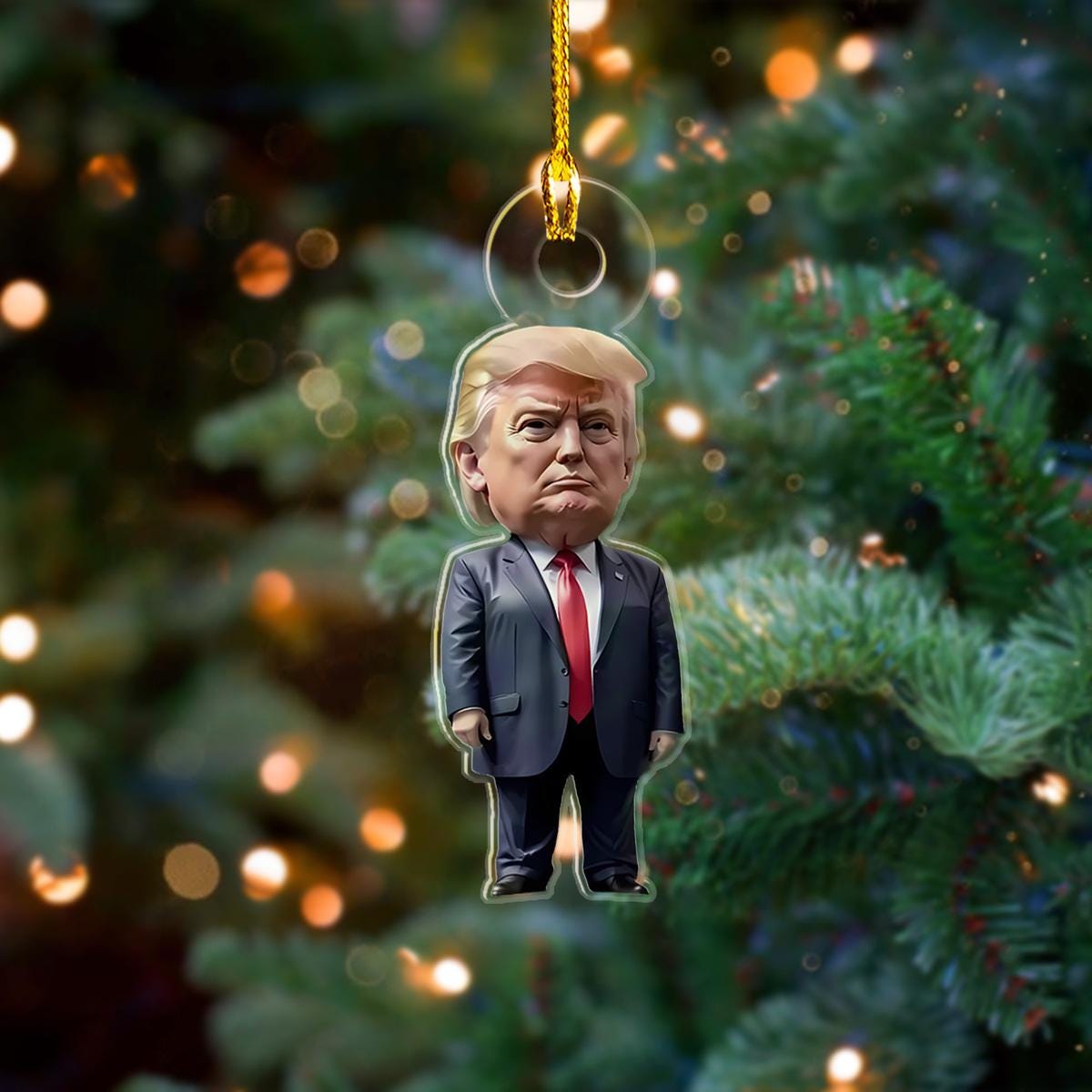 Donald Trump 2024 2D Printed Ornament, Christmas Tree Decor, Funny Trump Ornament, Santa Trump Christmas Ornament, Xmas Gift ORNO5