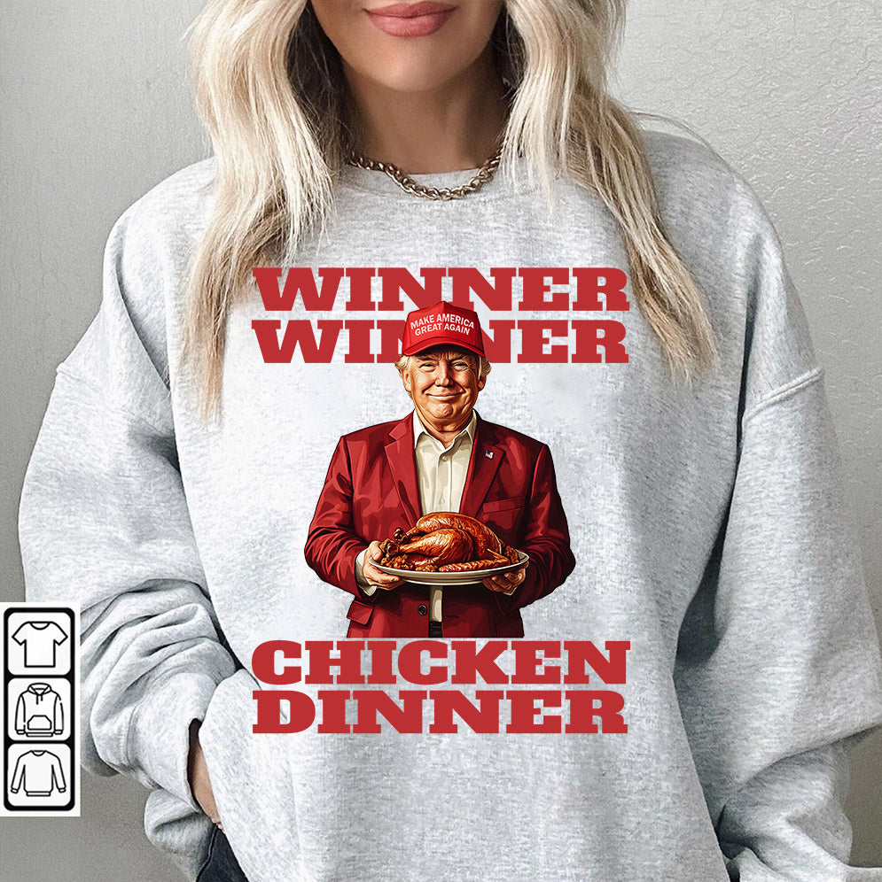 Donald Trump Winner Winner Chicken Dinner PNG, President Trump 47 PNG Clip Art, Trump Digital Download PNG Transparent Background, Trump Won