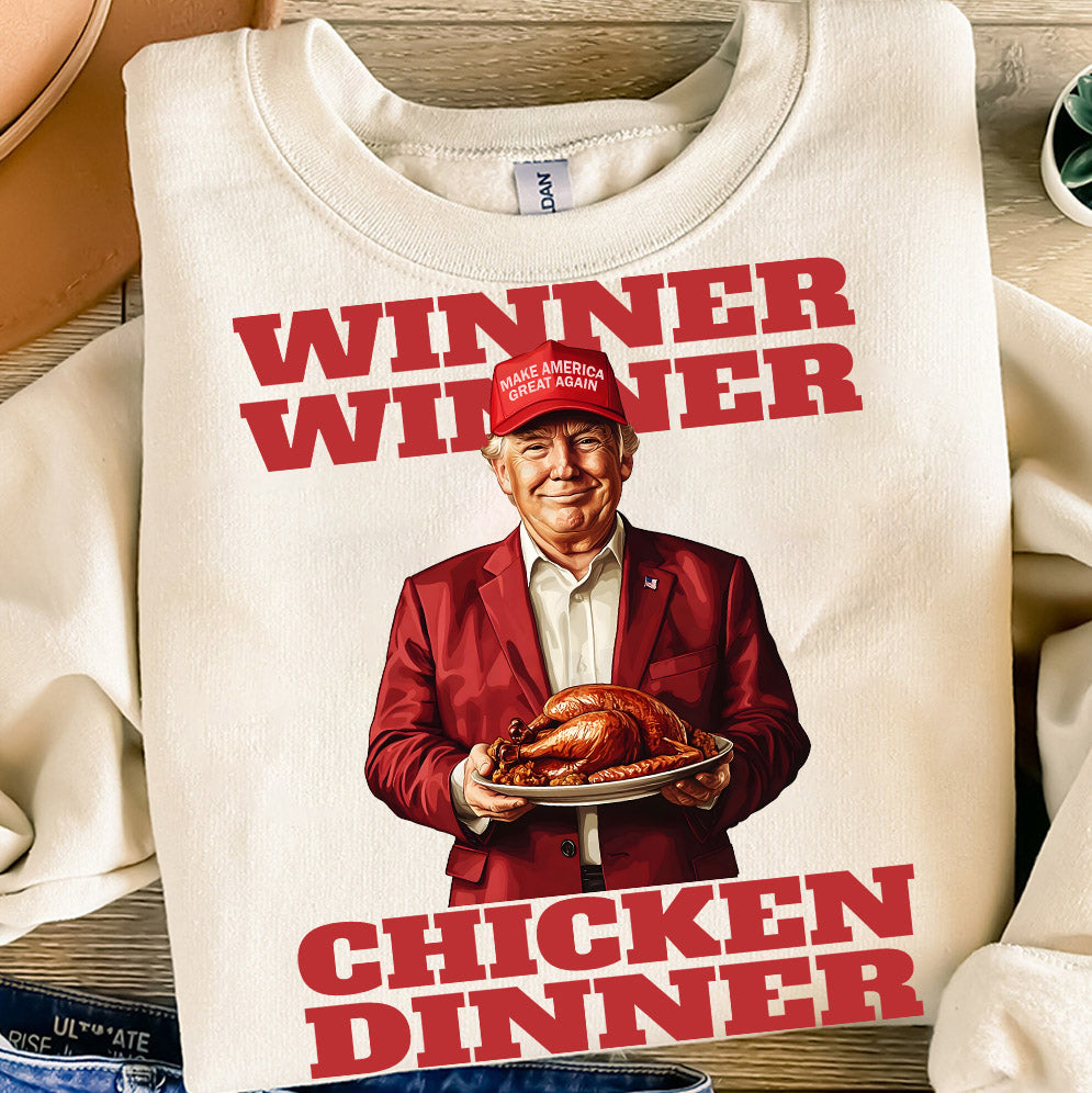 Donald Trump Winner Winner Chicken Dinner PNG, President Trump 47 PNG Clip Art, Trump Digital Download PNG Transparent Background, Trump Won