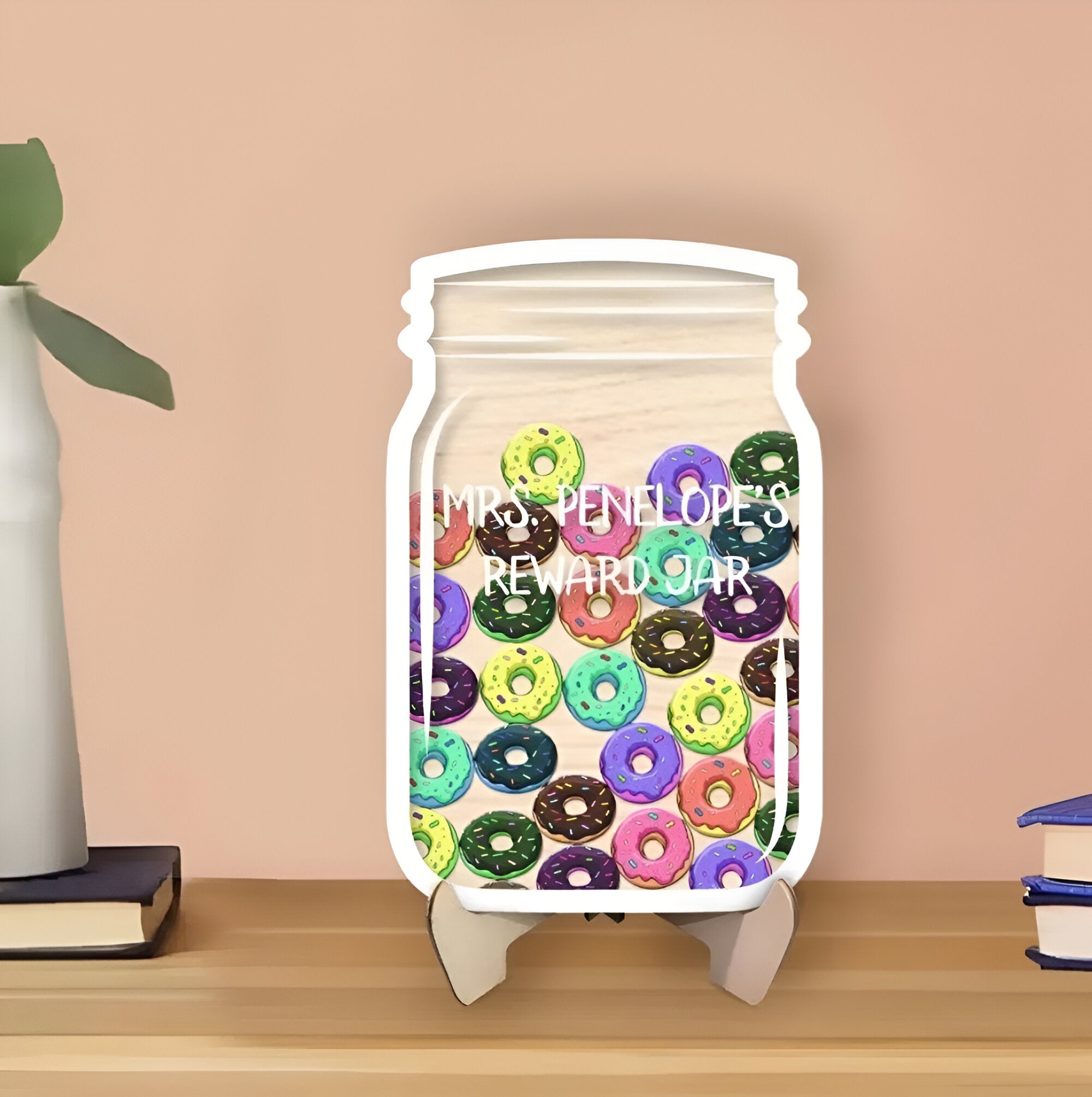 Donut Charms Reward Jar Magnet For Classroom Personalized, Custom Reward Jar Magnetic, Teacher Jar Gift, Gift For Teacher, Classroom Decor rejar rejar1