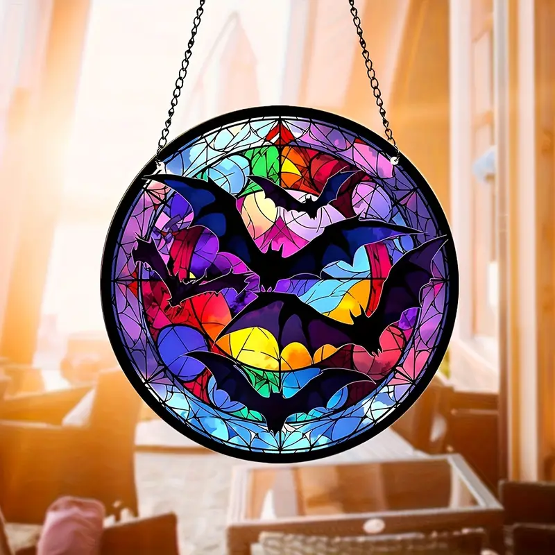 1pc Exquisite Bat Suncatcher - Unique DIY Wall and Garden Decoration, Versatile Patio and Home Decor Wall Hanging, Perfect Beach Party Decoration - Single Piece for Individual Use ORHA2608