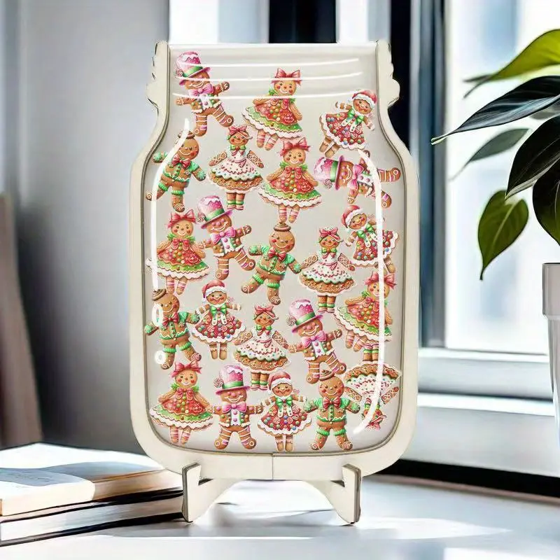 Gingerbread For Man Reward Jar - Acrylic & Faux Wood, Ideal for Classroom Behavior Management & Home Decor - Perfect for Holidays & Birthdays REJARTEM