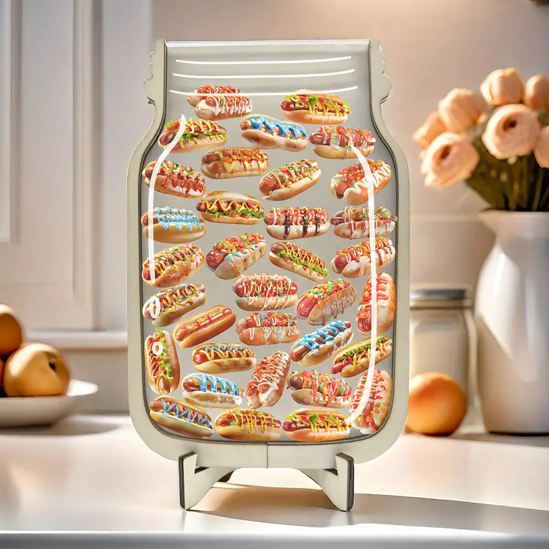 Hot Dog-Themed Incentive Container - Great For Toilet Training & Classroom Conduct Improvement, Suitable For Home & Educational Present, Multicolor Wood REJARTEM