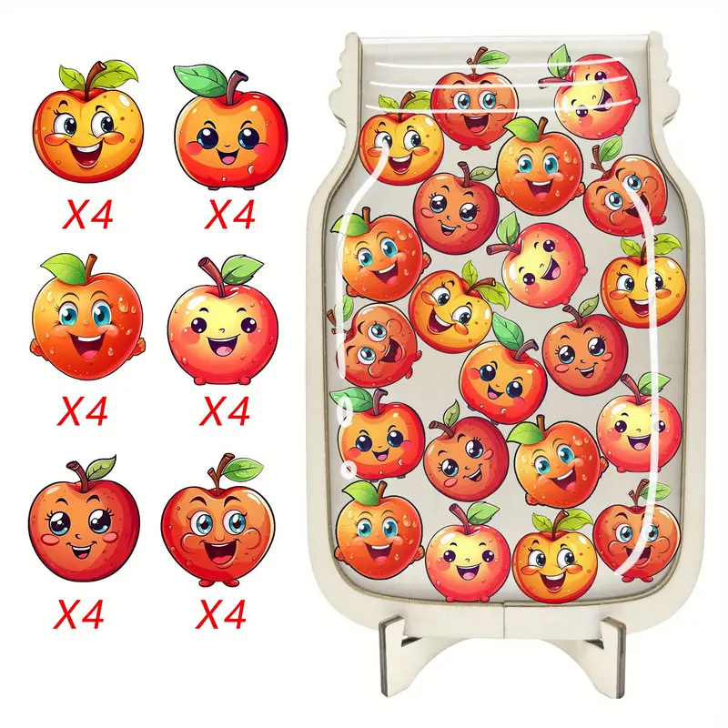 joyful Apple Reward Jar - Acrylic & Faux Wood, Ideal For Toilet Training & Classroom Behavior Incentives - Perfect Home & School Decor, Great For Holidays & Birthdays REJARTEM