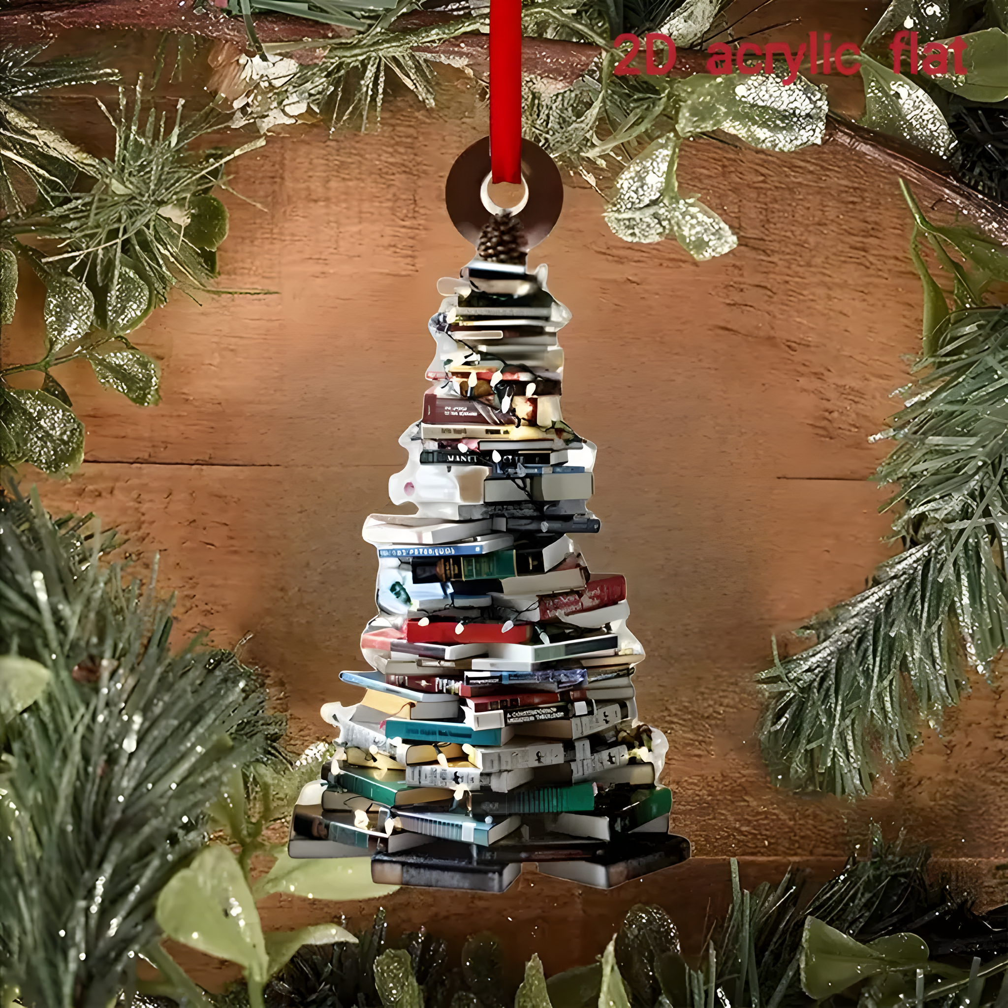 Acrylic Book Christmas Tree Ornament - Perfect Holiday Gift For Family & Friends, Easy-To-Hang ORN2709