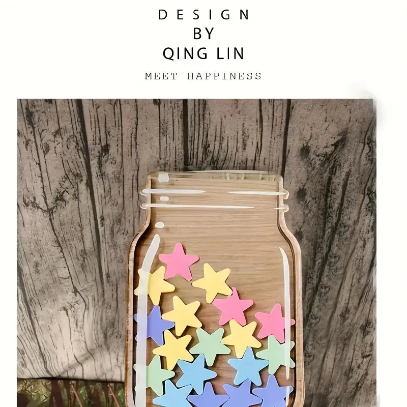 Wooden Classroom Star Reward Jar, Cool Teaching Stickers, Suitable For Home And School Teacher Reward Gifts REJARTEM