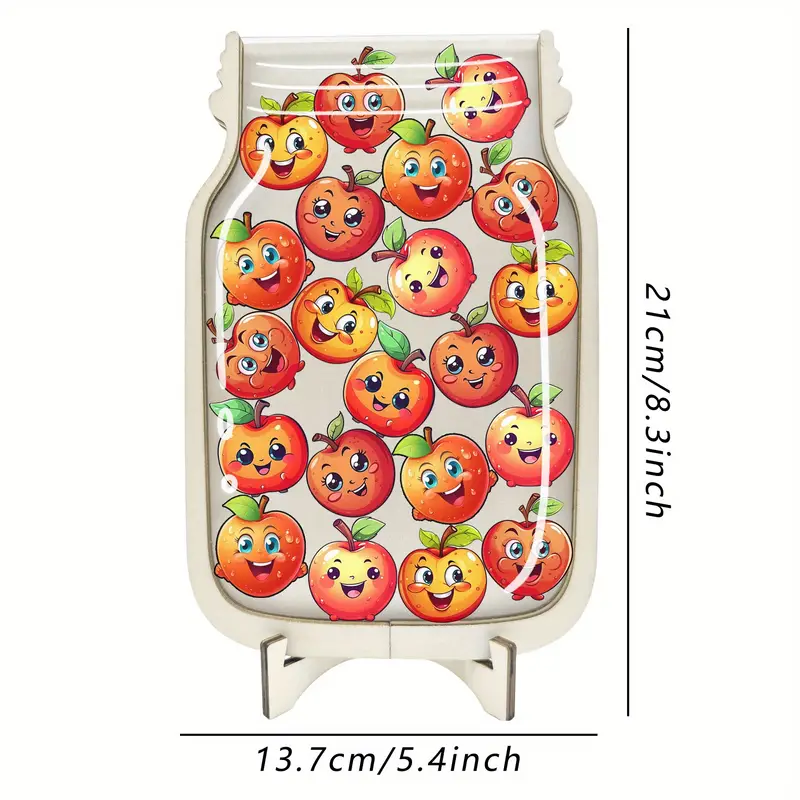 joyful Apple Reward Jar - Acrylic & Faux Wood, Ideal For Toilet Training & Classroom Behavior Incentives - Perfect Home & School Decor, Great For Holidays & Birthdays REJARTEM