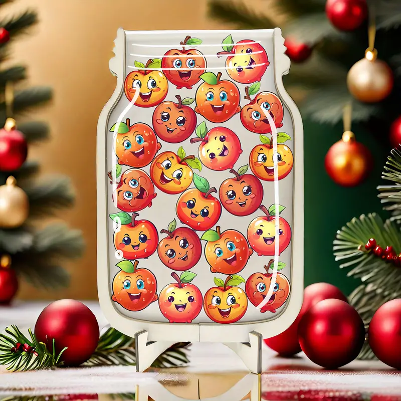 joyful Apple Reward Jar - Acrylic & Faux Wood, Ideal For Toilet Training & Classroom Behavior Incentives - Perfect Home & School Decor, Great For Holidays & Birthdays REJARTEM