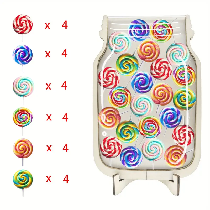 Fruit-Themed Lollipop Reward Jar - Acrylic With Faux Wood, Ideal For Classroom Behavior & Home Decor - Perfect For Holidays & Birthdays REJARTEM