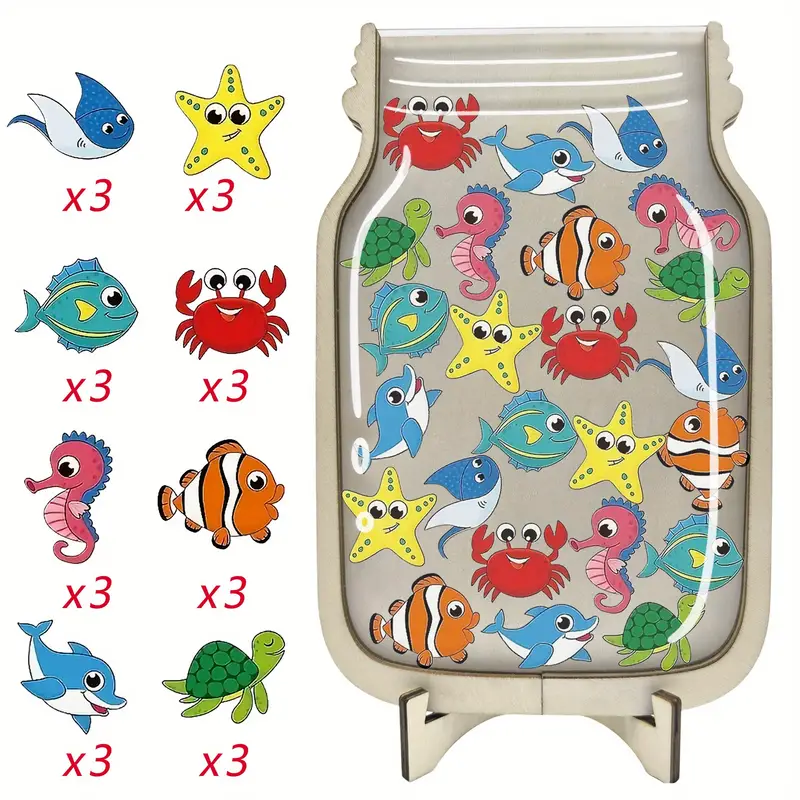Sea Life Reward Jar - Acrylic & Faux Wood, Perfect For Toilet Training & Classroom Behavior Incentives - Ideal Home & School Decor, Great For Holidays & Birthdays REJARTEM