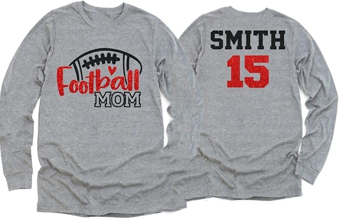 Personalized Glitter Football Mom Shirt, Custom Senior 2023 Football Mom Shirt, Custom Name Football Family Shirt, Custom Name Football Shirts For Family, Personalized Game Day Football Shirts CUSFB