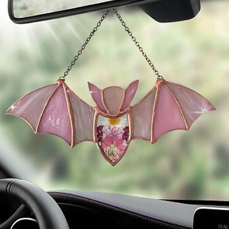 Halloween Decoration Bat Suncatcher Stained Glass Suncatcher Window Hanging Acrylic Wall Halloween Acrylic Bat Fashion ORHA2608