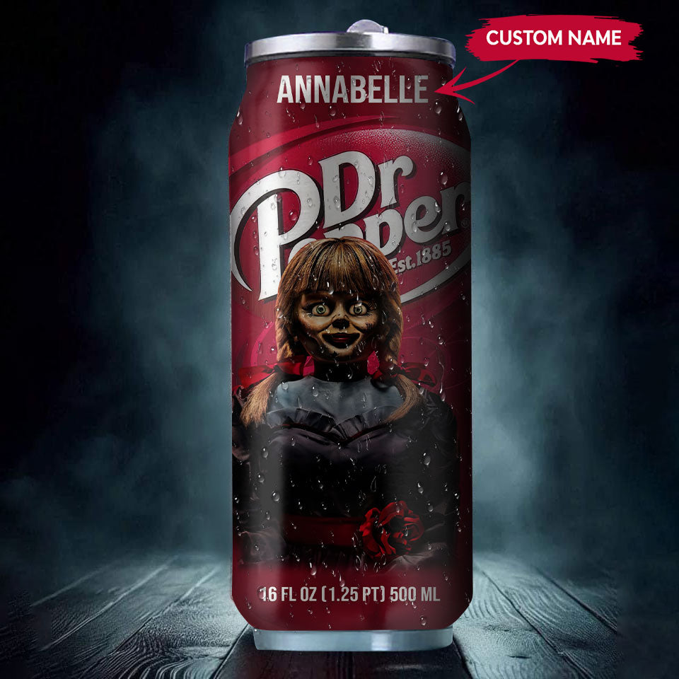 Dr Pepper Drink Annabelle Halloween Insulated Tumbler Stainless Steel Water - 16Oz 163679_parent tumb1