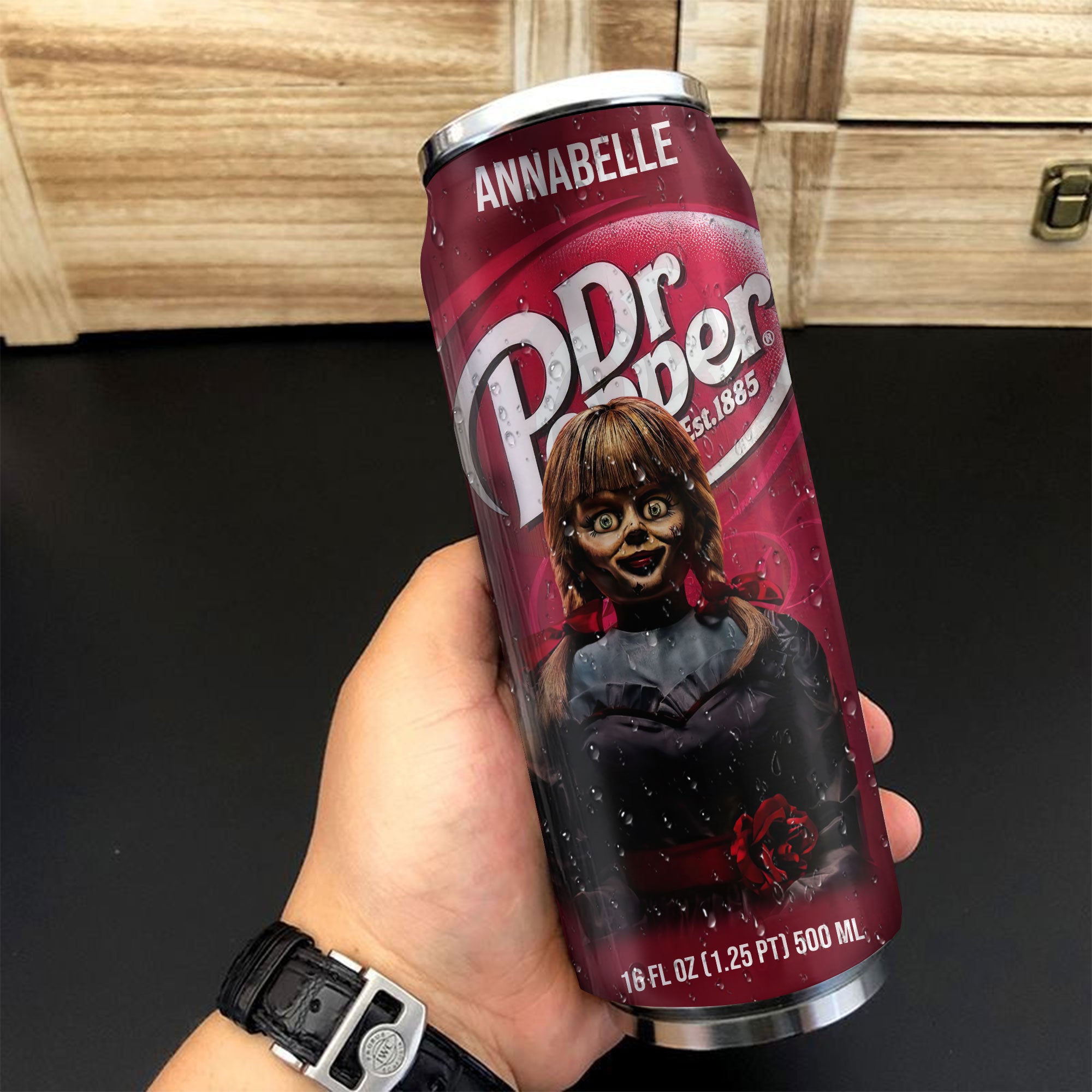 Dr Pepper Drink Annabelle Halloween Insulated Tumbler Stainless Steel Water - 16Oz 163679_parent tumb1