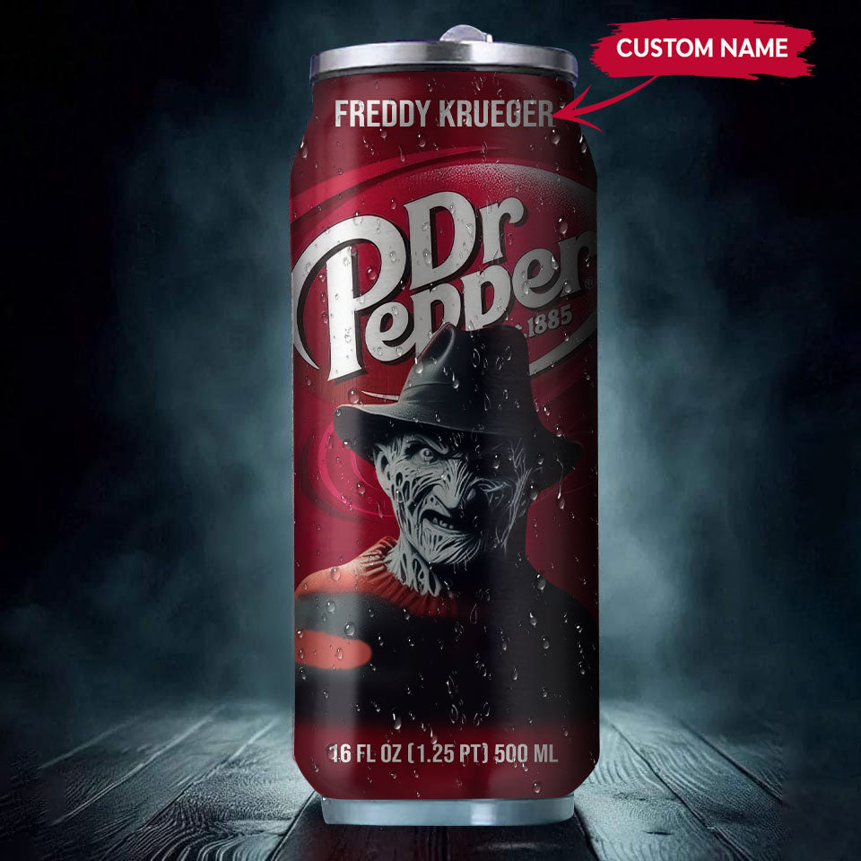 Dr Pepper Drink Freddy Kreuger Halloween Insulated Tumbler Stainless Steel Water - 16Oz 967385_parent tumb1