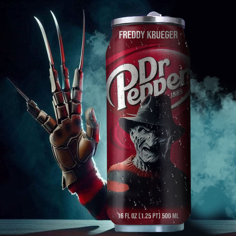 Dr Pepper Drink Freddy Kreuger Halloween Insulated Tumbler Stainless Steel Water - 16Oz 967385_parent tumb1