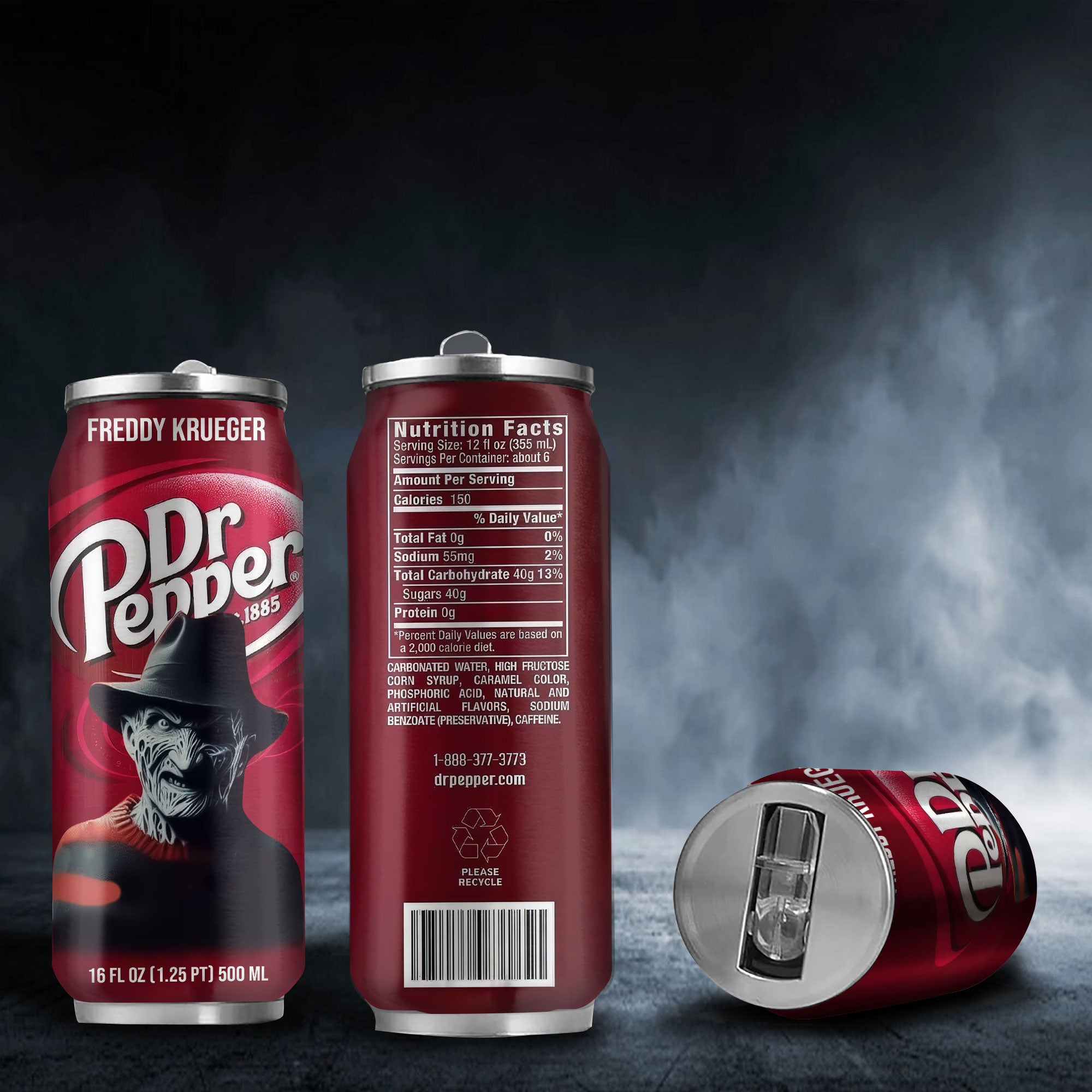 Dr Pepper Drink Freddy Kreuger Halloween Insulated Tumbler Stainless Steel Water - 16Oz 967385_parent tumb1