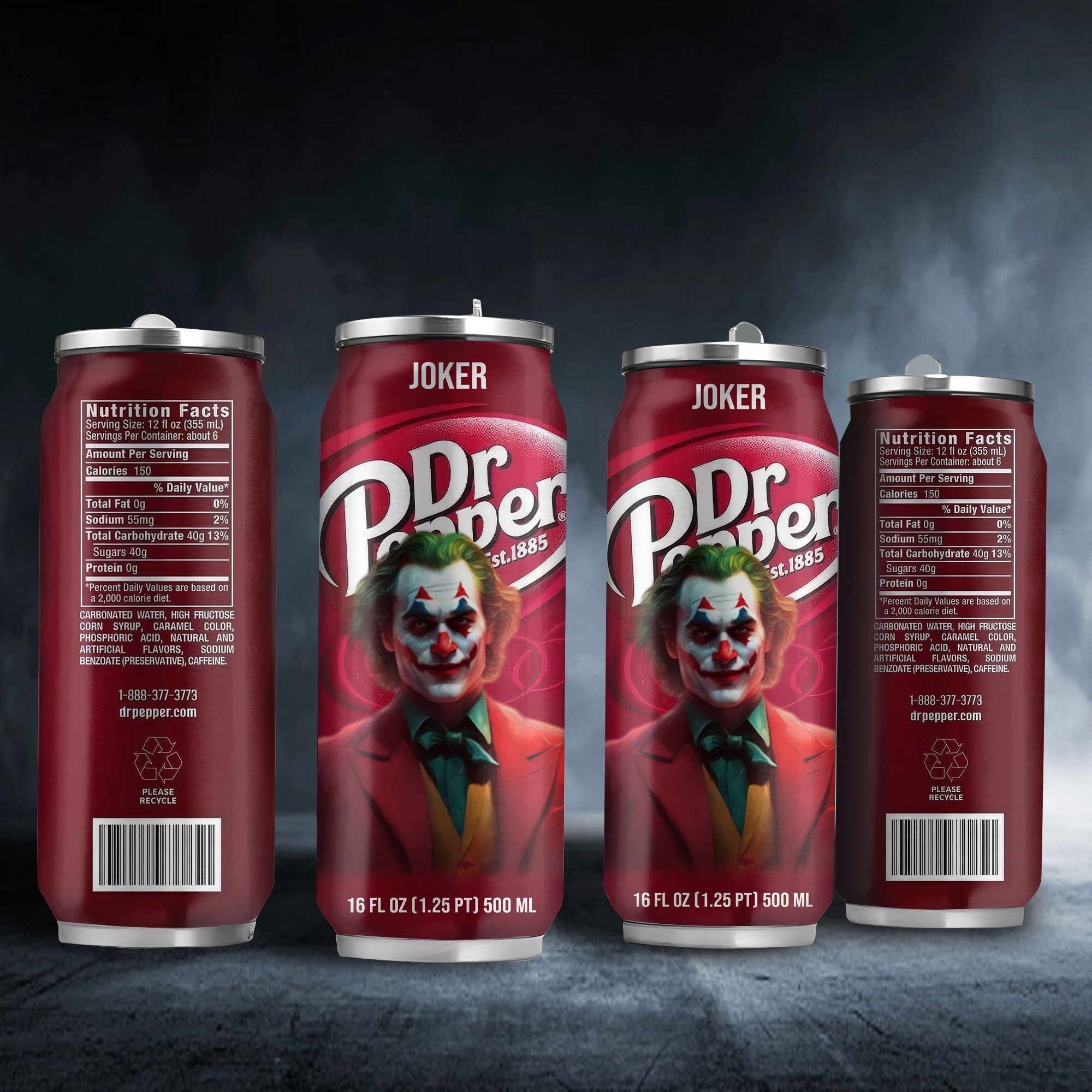 Dr Pepper Drink Joker Halloween Insulated Tumbler Stainless Steel Water - 16Oz 503966_parent tumb1