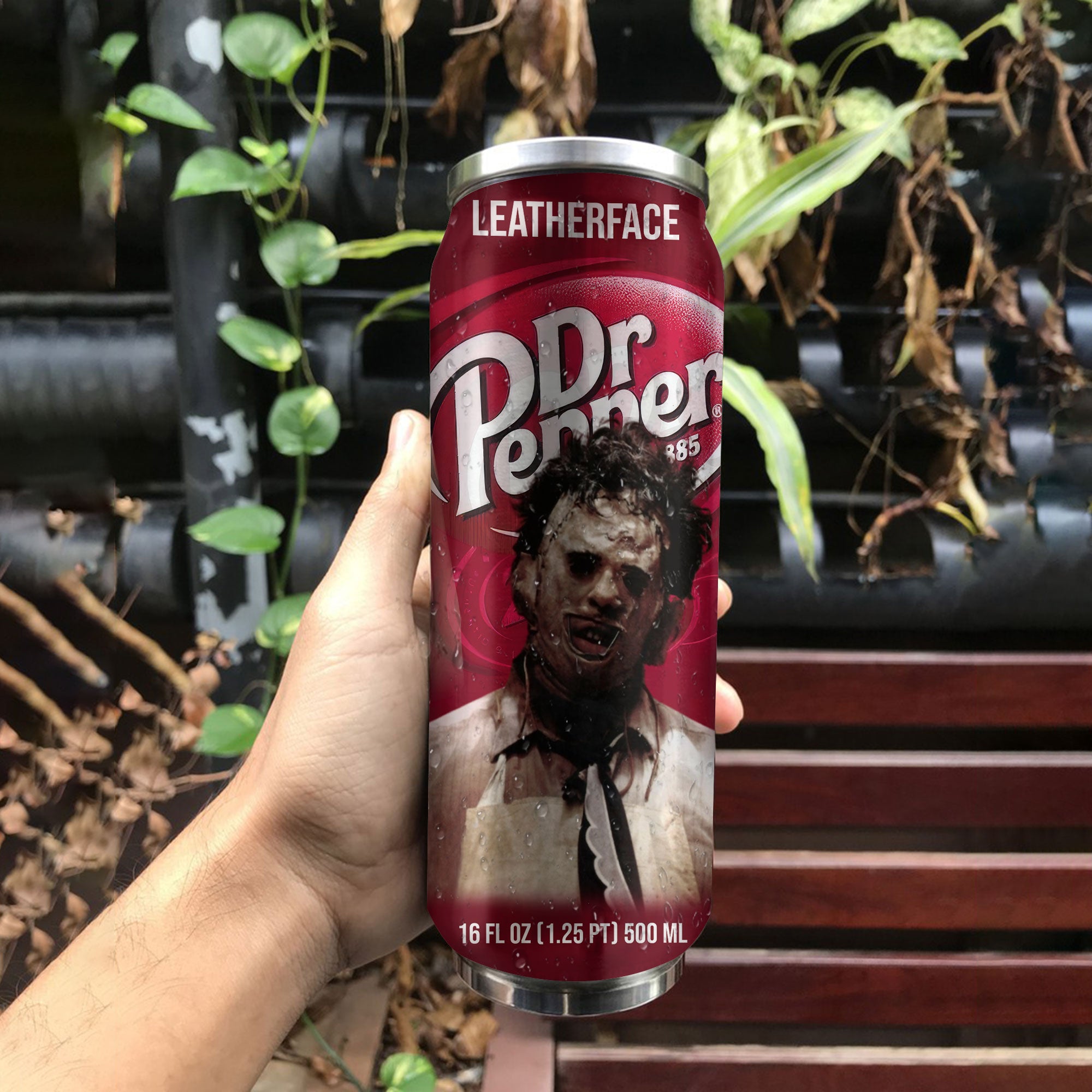 Dr Pepper Drink Leatherface Halloween Insulated Tumbler Stainless Steel Water - 16Oz 163275_parent tumb1