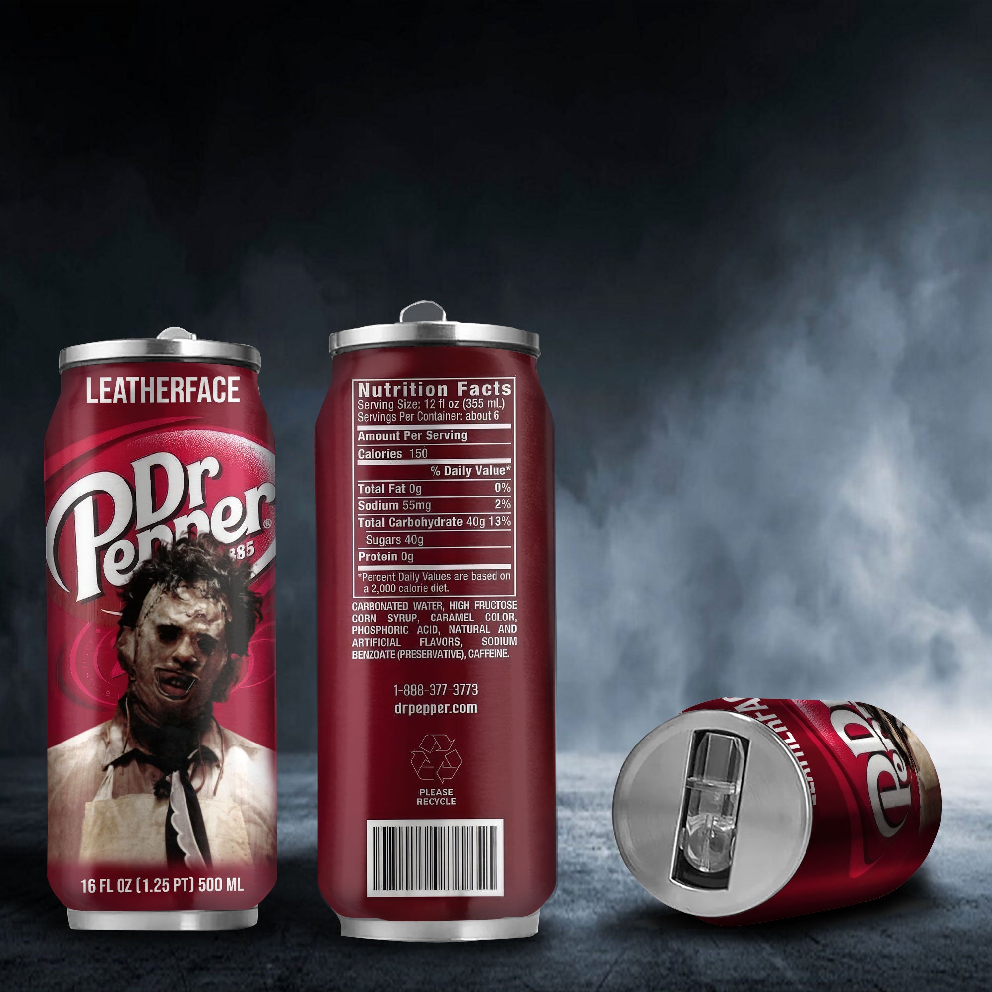 Dr Pepper Drink Leatherface Halloween Insulated Tumbler Stainless Steel Water - 16Oz 163275_parent tumb1