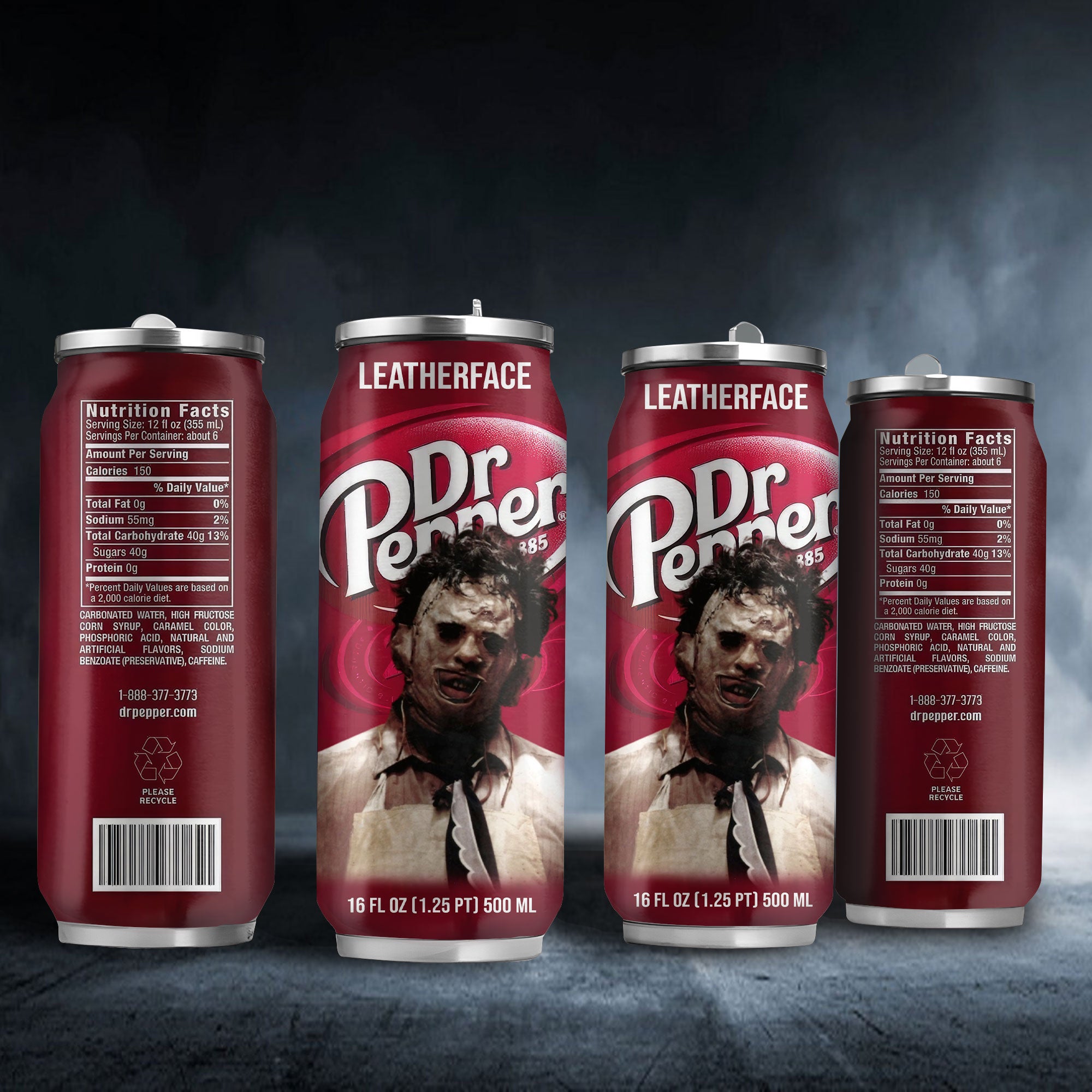 Dr Pepper Drink Leatherface Halloween Insulated Tumbler Stainless Steel Water - 16Oz 163275_parent tumb1