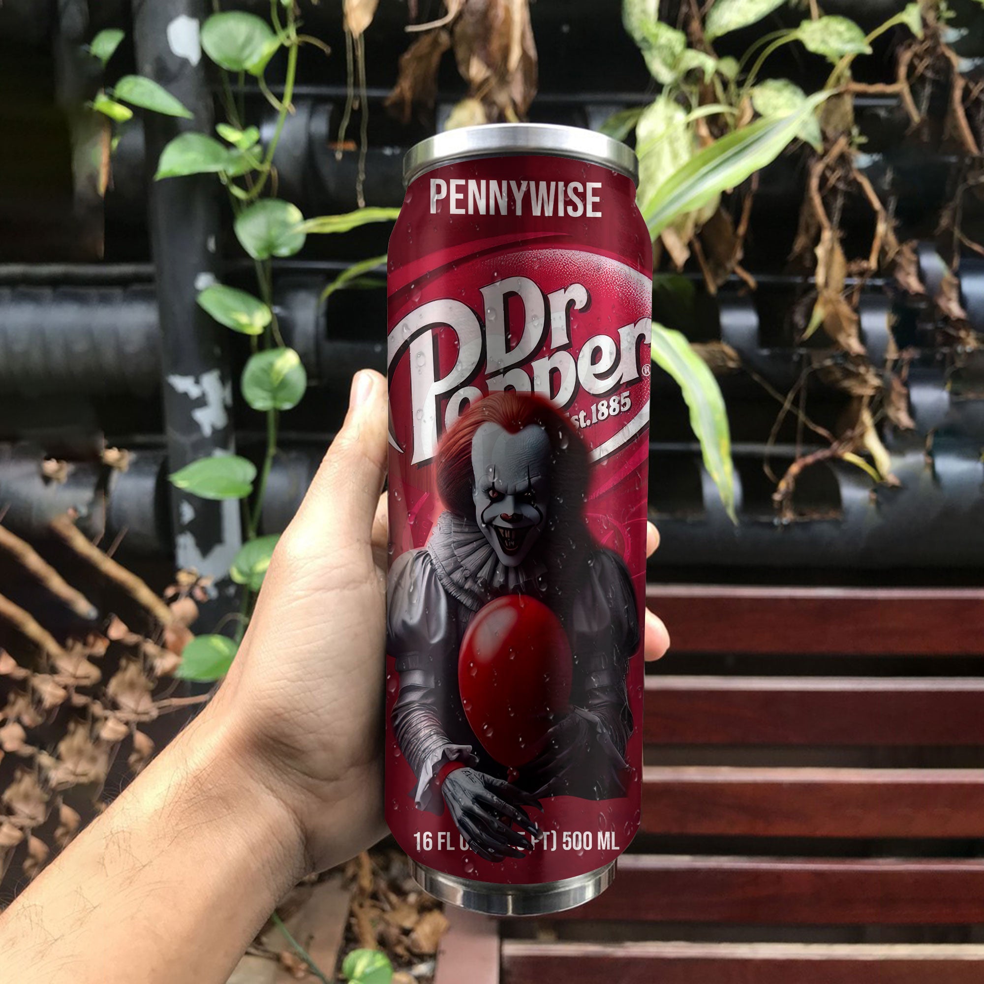 Dr Pepper Drink Pennywise Halloween Insulated Tumbler Stainless Steel Water - 16Oz 872388_parent tumb1