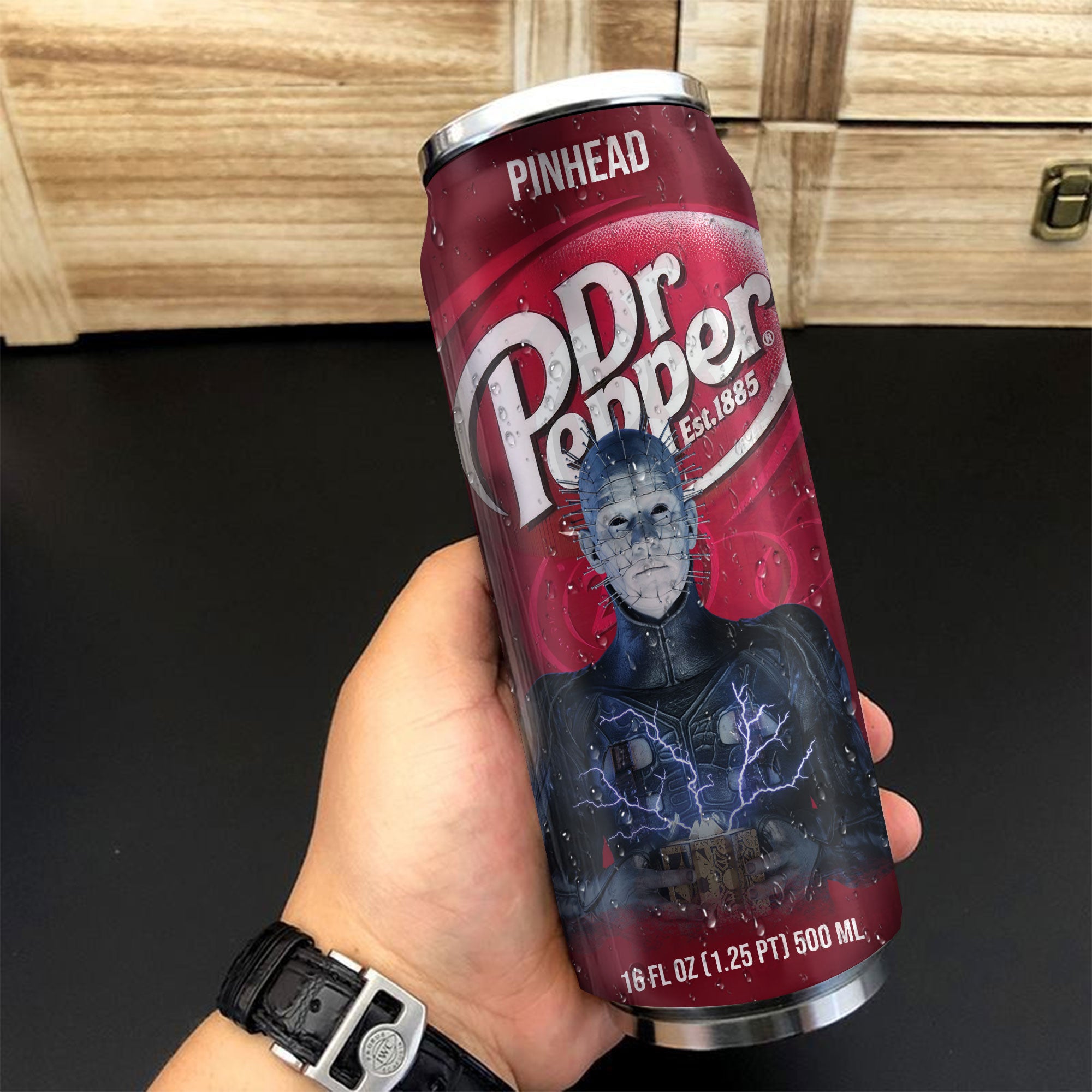 Dr Pepper Drink Pinhead Halloween Insulated Tumbler Stainless Steel Water - 16Oz 440644_parent tumb1