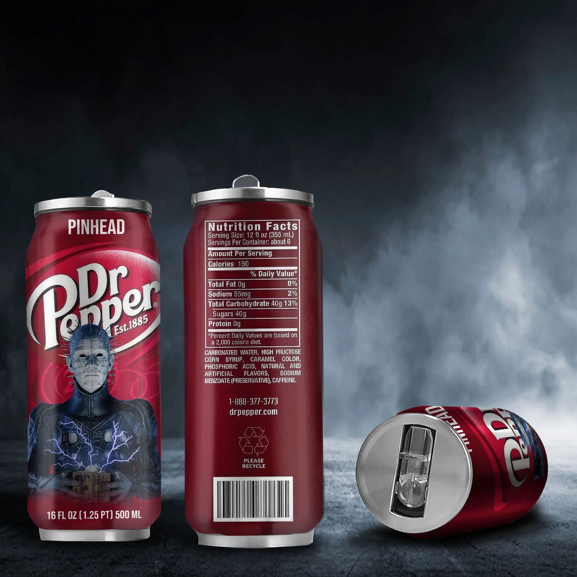 Dr Pepper Drink Pinhead Halloween Insulated Tumbler Stainless Steel Water - 16Oz 440644_parent tumb1