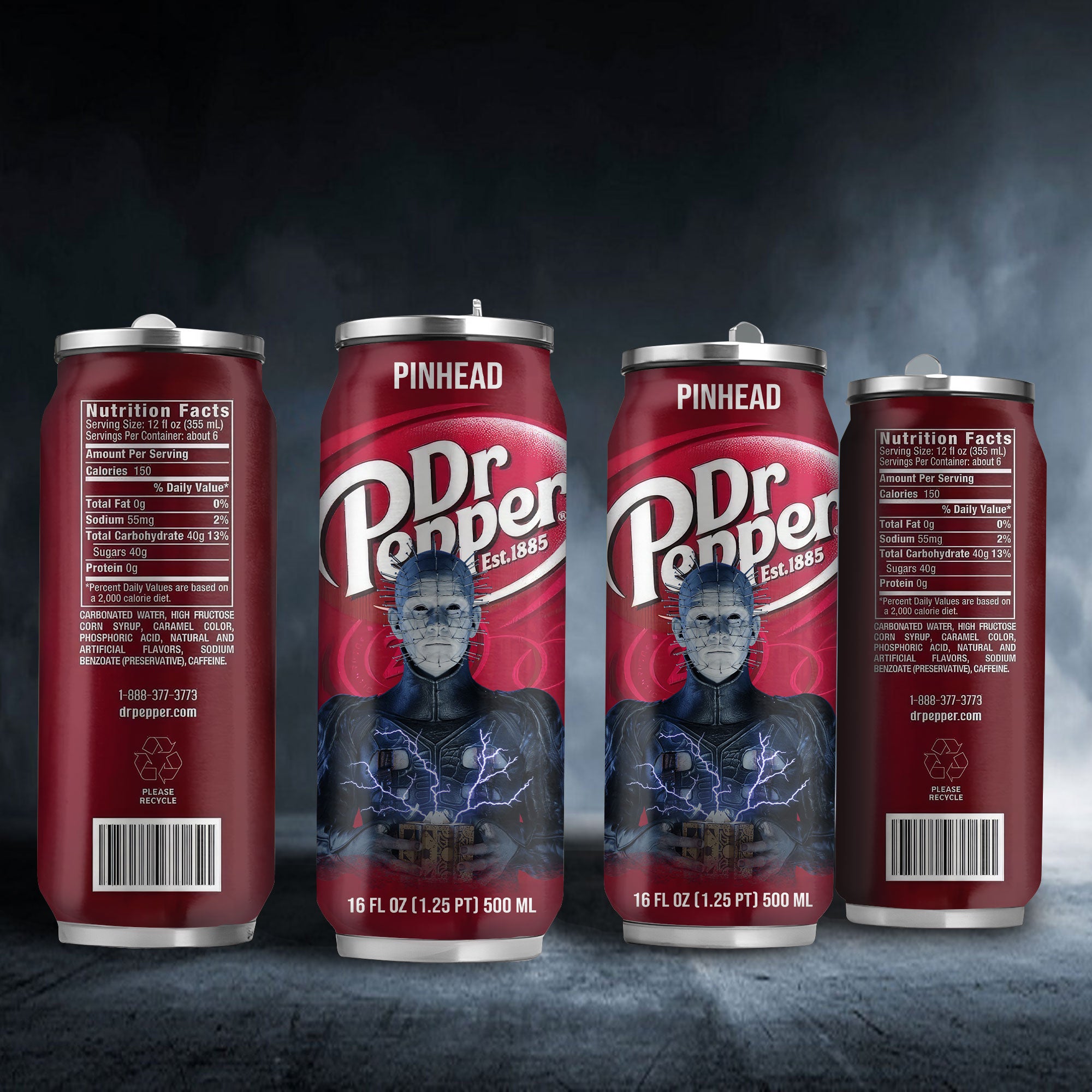 Dr Pepper Drink Pinhead Halloween Insulated Tumbler Stainless Steel Water - 16Oz 440644_parent tumb1