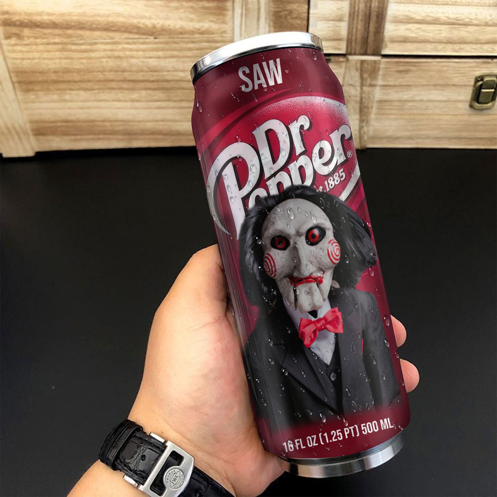 Dr Pepper Drink SAW Halloween Insulated Tumbler Stainless Steel Water - 16Oz 976342_parent tumb1