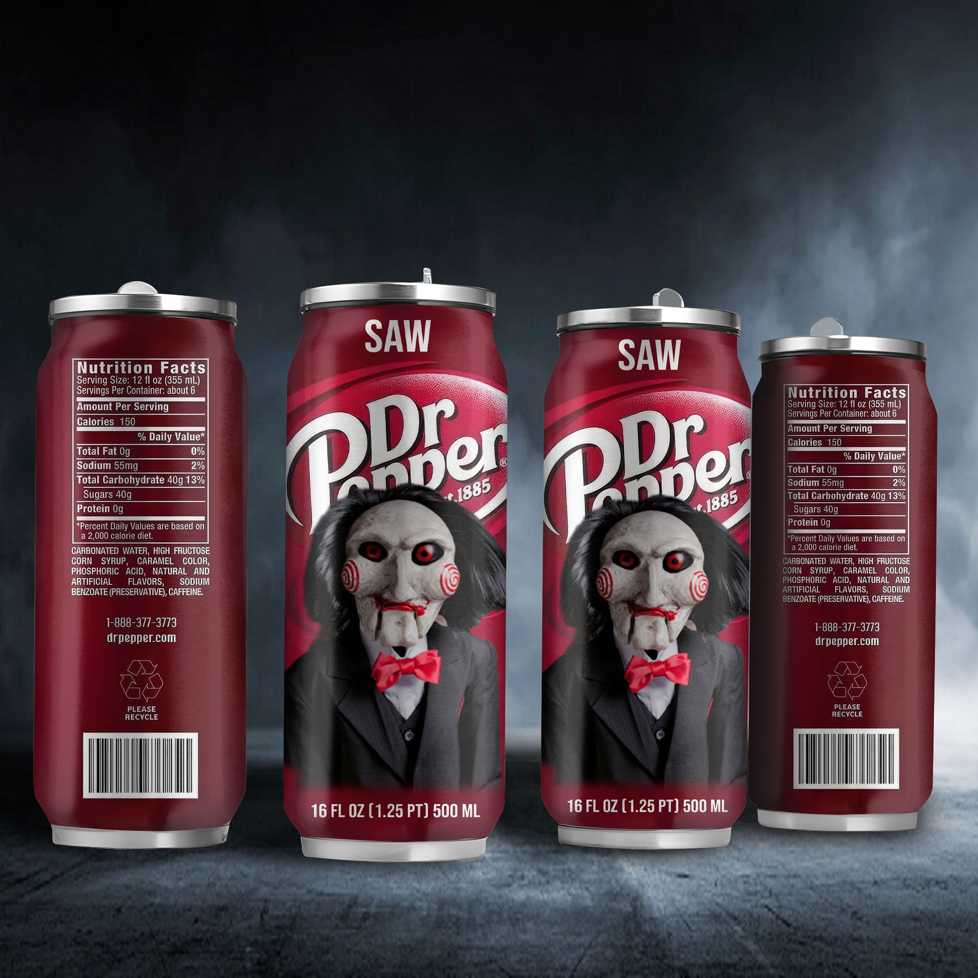 Dr Pepper Drink SAW Halloween Insulated Tumbler Stainless Steel Water - 16Oz 976342_parent tumb1