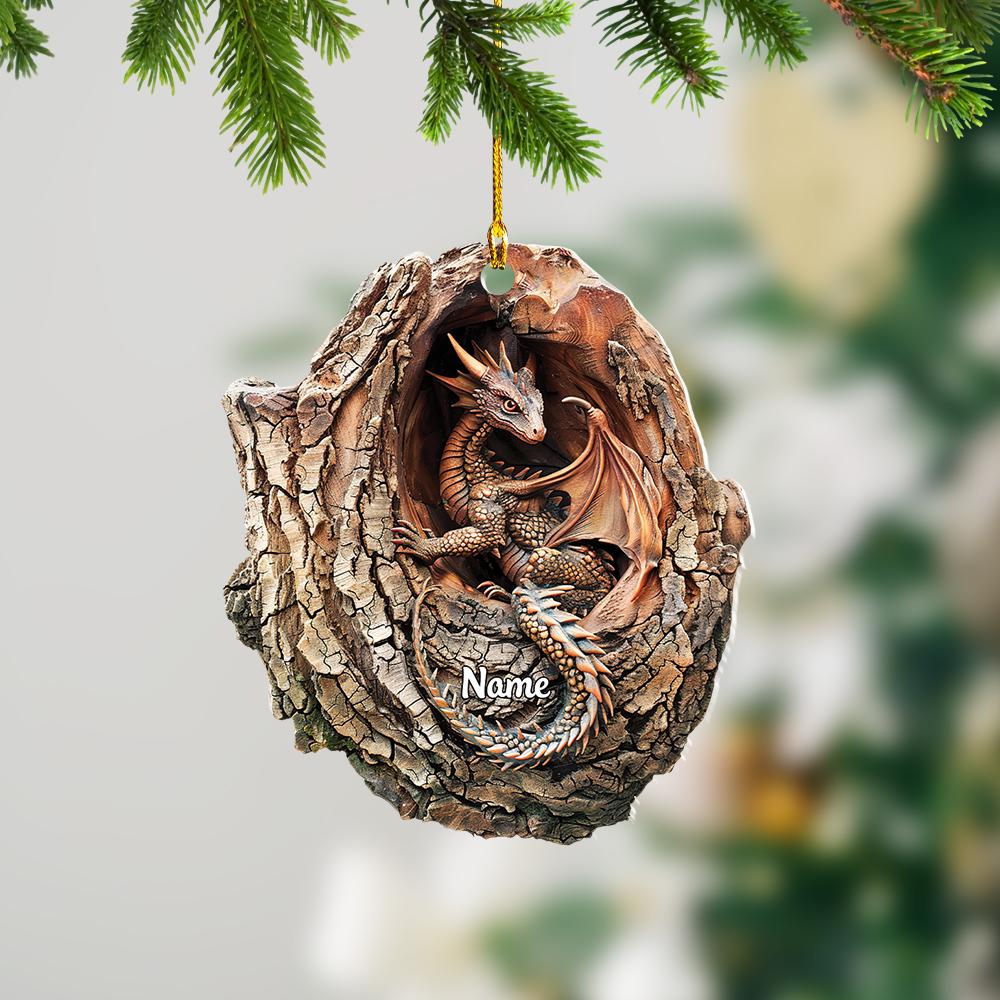 Dragon 2D Flat Ornament, Dragon Rearview Mirror Car Accessories, Dragon Christmas Ornament, Gift for Dragon Lover HAOR0611