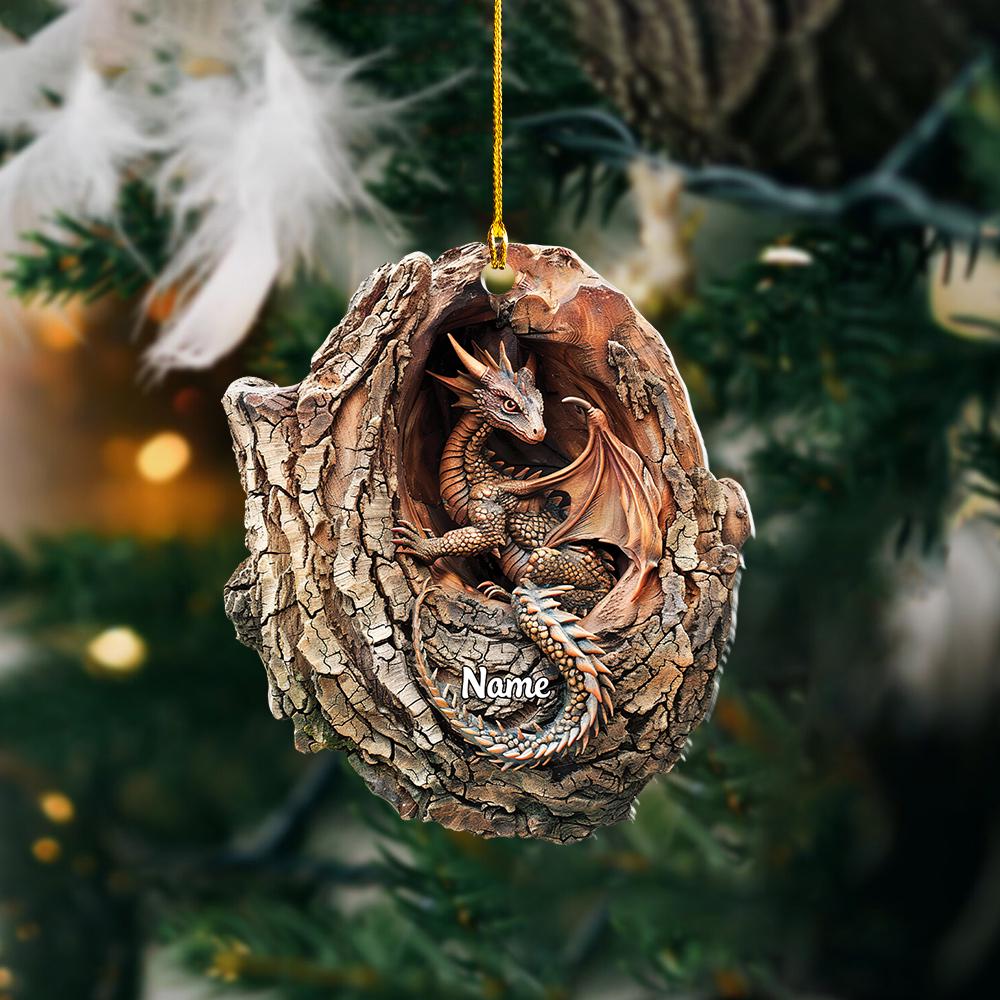 Dragon 2D Flat Ornament, Dragon Rearview Mirror Car Accessories, Dragon Christmas Ornament, Gift for Dragon Lover HAOR0611