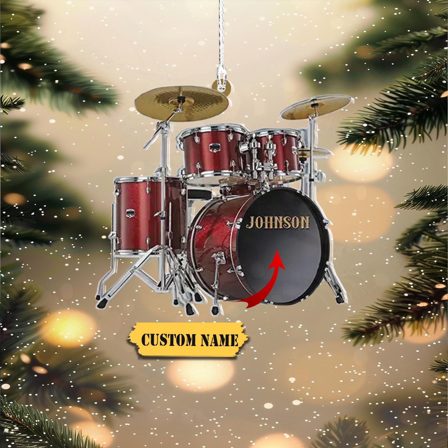 Drummer musical instrument Christmas Ornament, Drummer Player- Music Band Gift - Custom Ornaments Gift For Drum Lovers - Drum Ornament HAOR0711