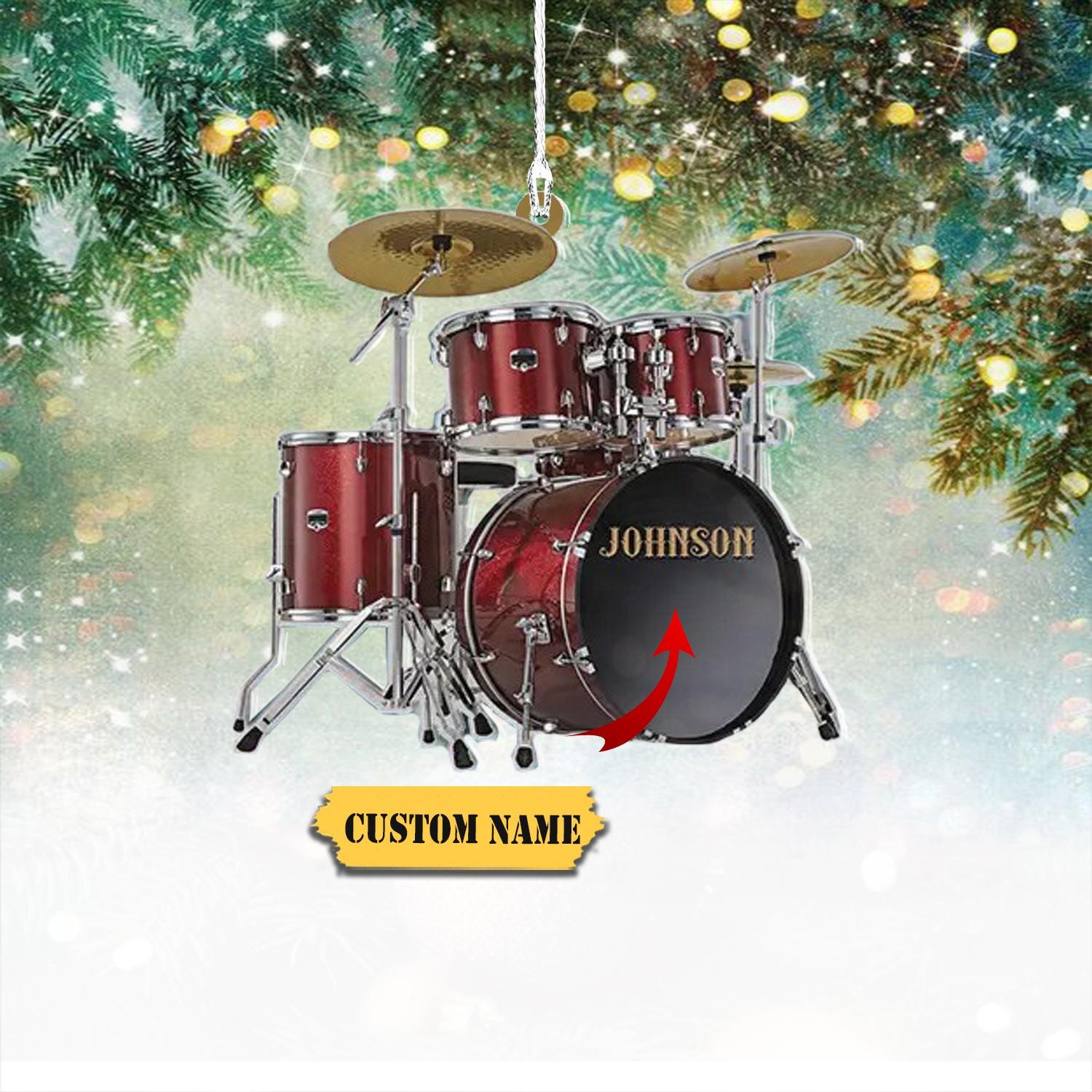 Drummer musical instrument Christmas Ornament, Drummer Player- Music Band Gift - Custom Ornaments Gift For Drum Lovers - Drum Ornament HAOR0711