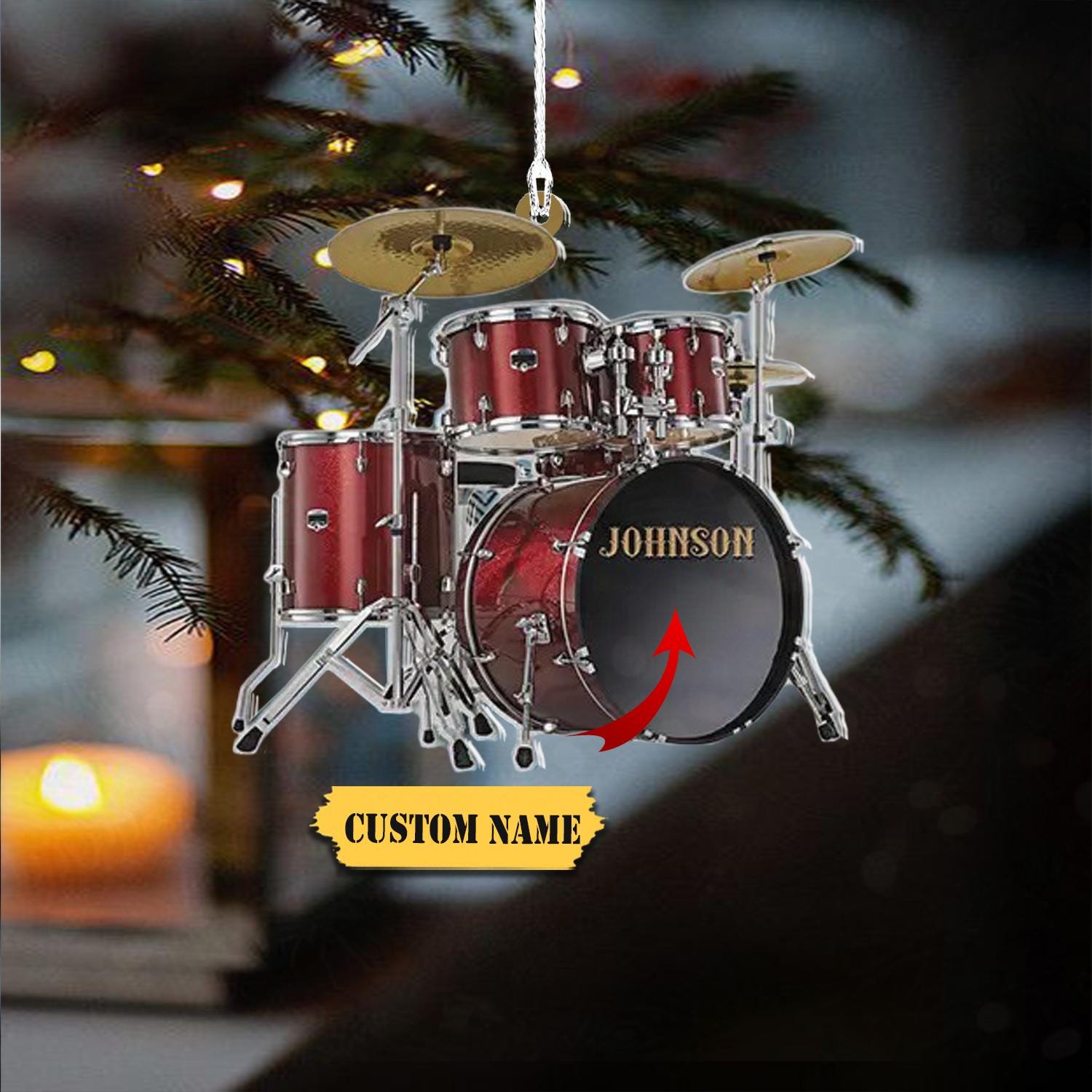 Drummer musical instrument Christmas Ornament, Drummer Player- Music Band Gift - Custom Ornaments Gift For Drum Lovers - Drum Ornament HAOR0711